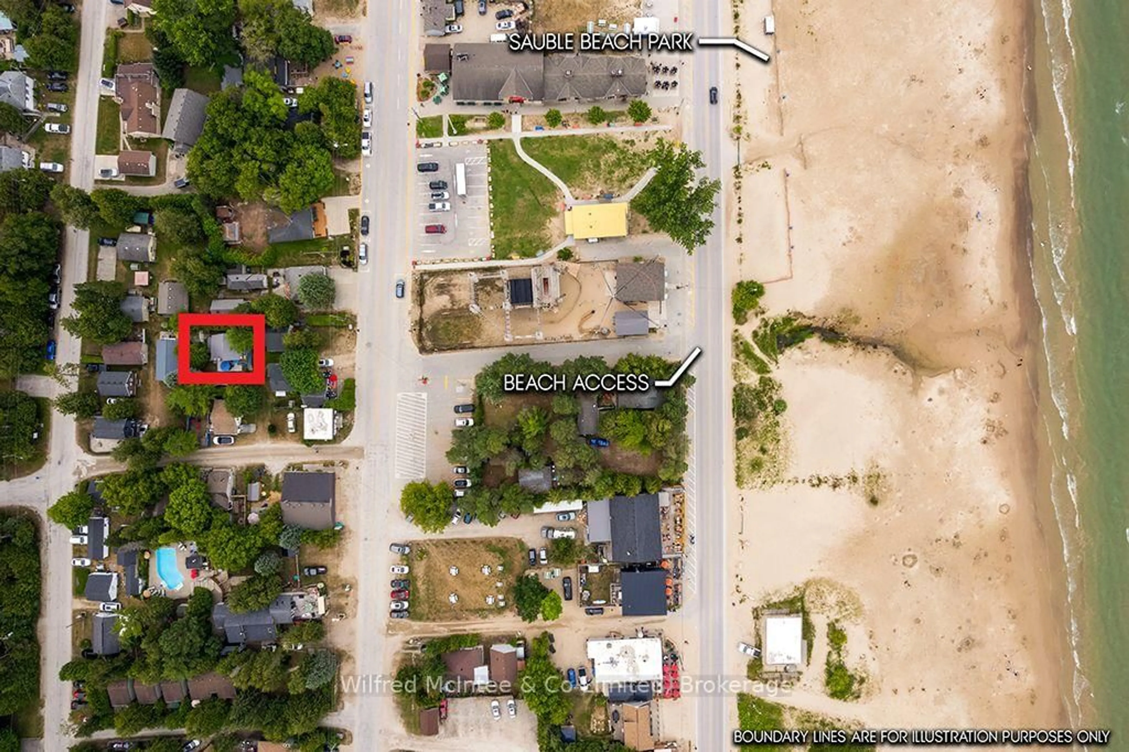 A pic from outside/outdoor area/front of a property/back of a property/a pic from drone, street for 206 First St, South Bruce Peninsula Ontario N0H 2G0