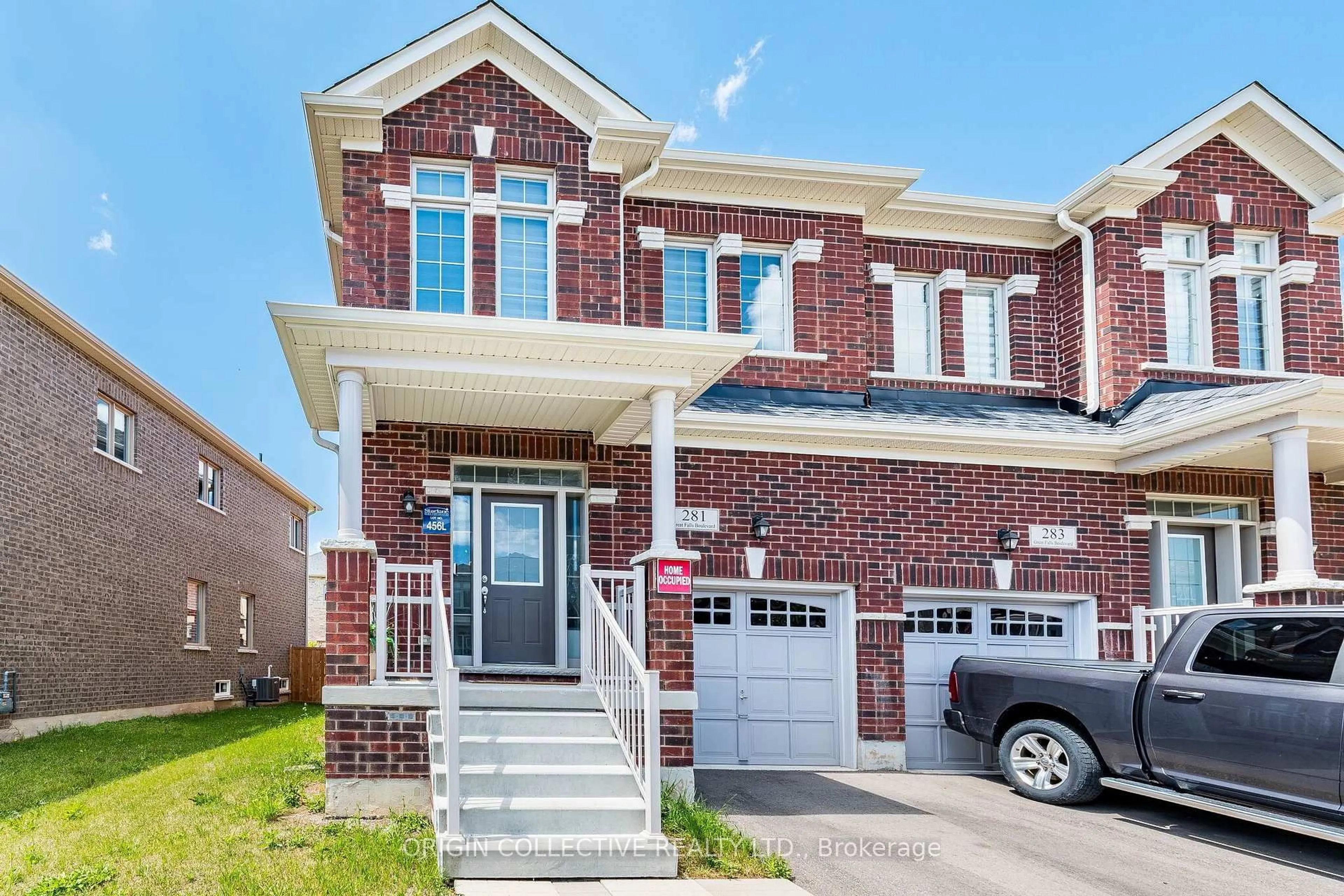 Home with brick exterior material, street for 281 Great Falls Blvd, Hamilton Ontario L0R 2H7