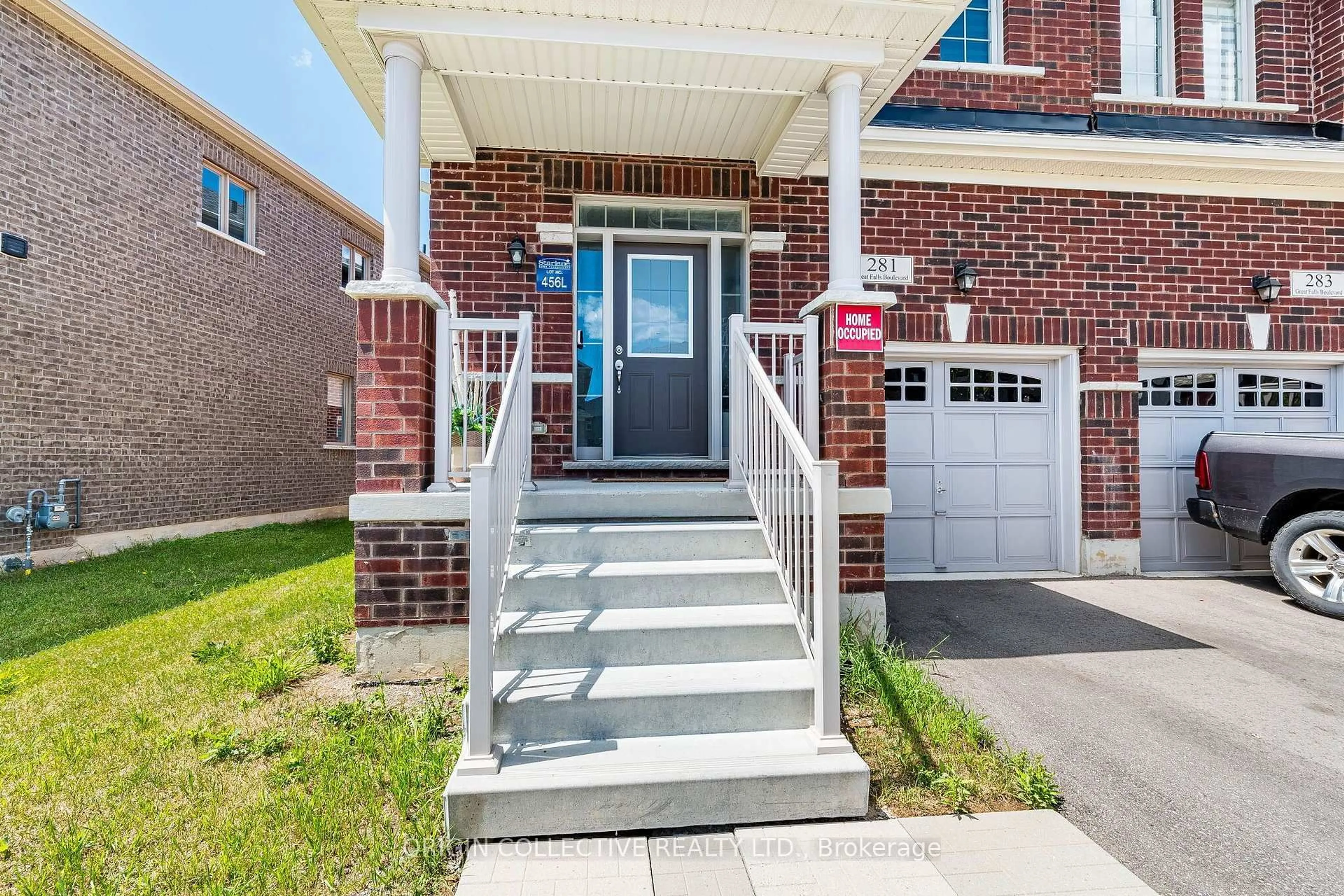 Home with brick exterior material, street for 281 Great Falls Blvd, Hamilton Ontario L0R 2H7