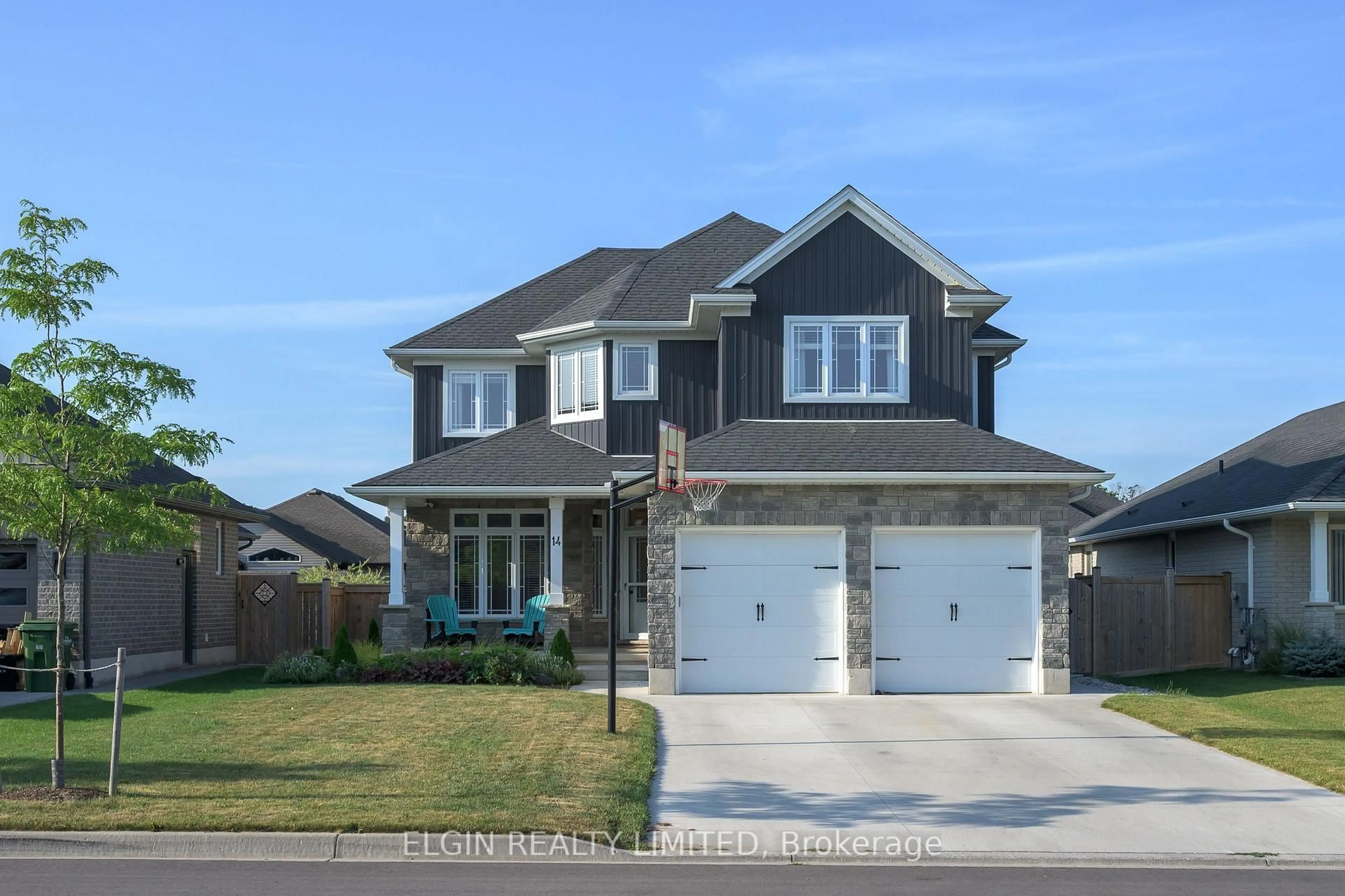 Home with brick exterior material, street for 14 Muirfield Dr, St. Thomas Ontario N5R 0K3