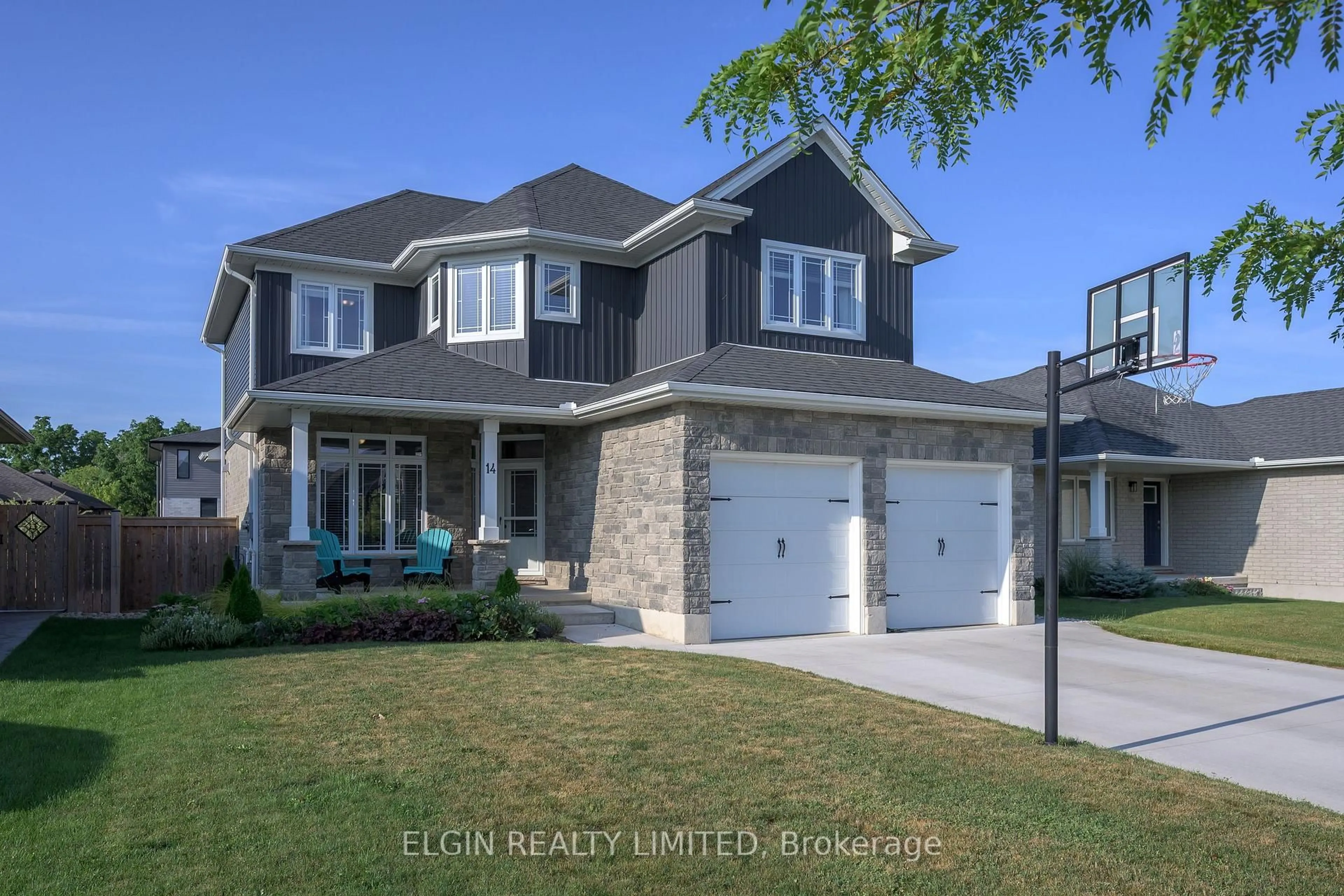 Home with brick exterior material, street for 14 Muirfield Dr, St. Thomas Ontario N5R 0K3