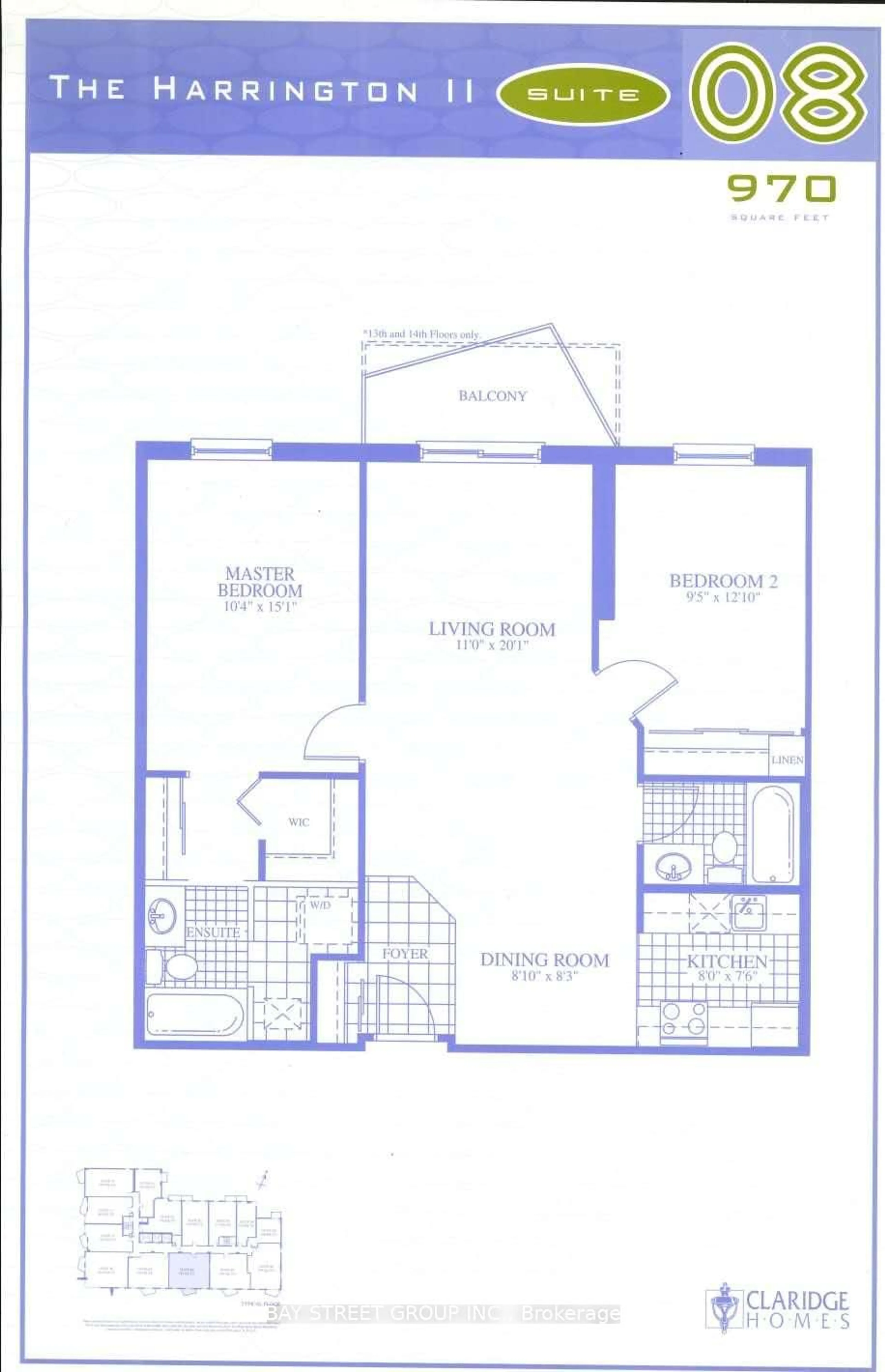 Floor plan for 429 Somerset St #1007, Ottawa Ontario K2P 2P5