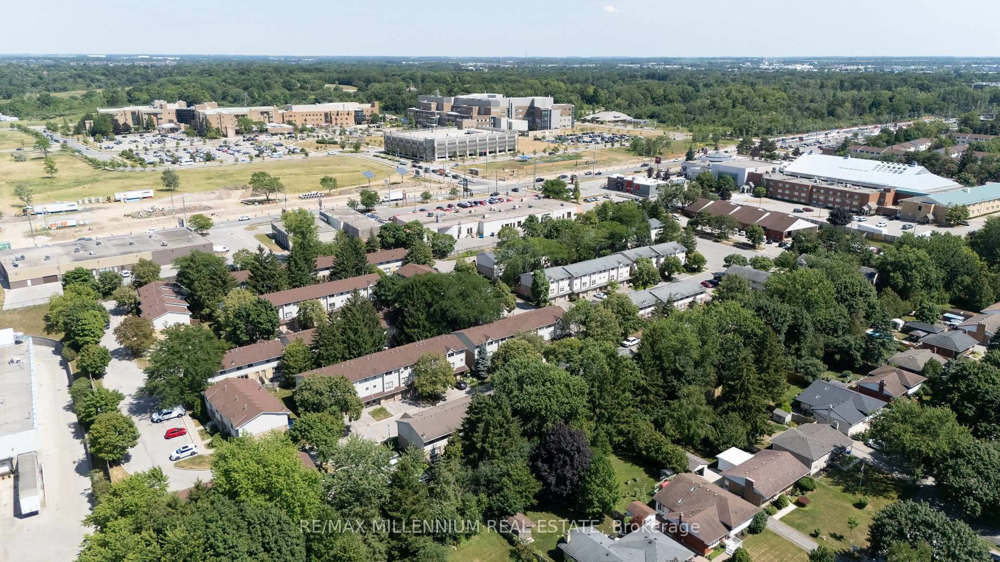 A pic from outside/outdoor area/front of a property/back of a property/a pic from drone, city buildings view from balcony for 35 Waterman Ave #79, London South Ontario N6C 5T7
