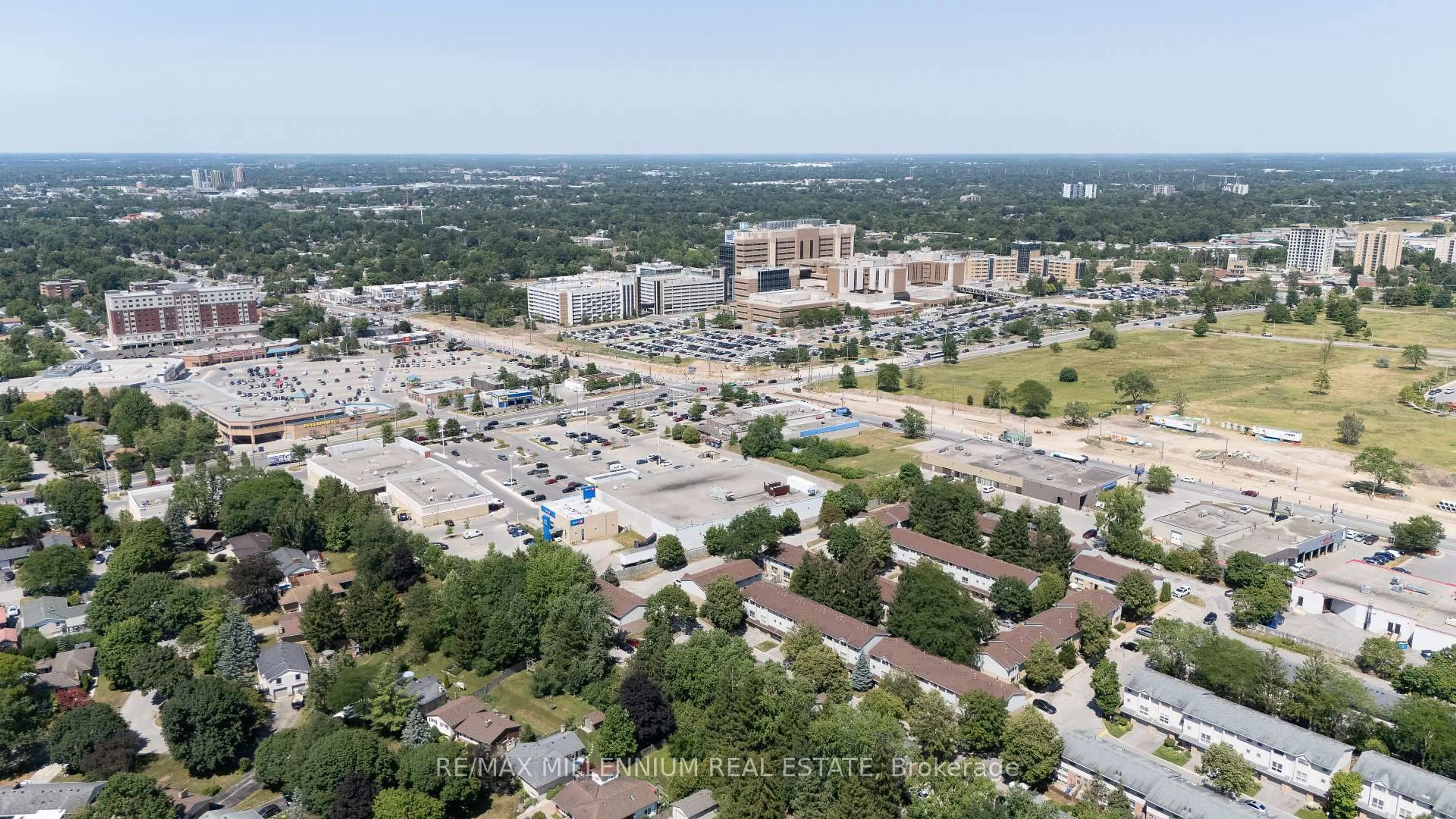 A pic from outside/outdoor area/front of a property/back of a property/a pic from drone, city buildings view from balcony for 35 Waterman Ave #79, London South Ontario N6C 5T7
