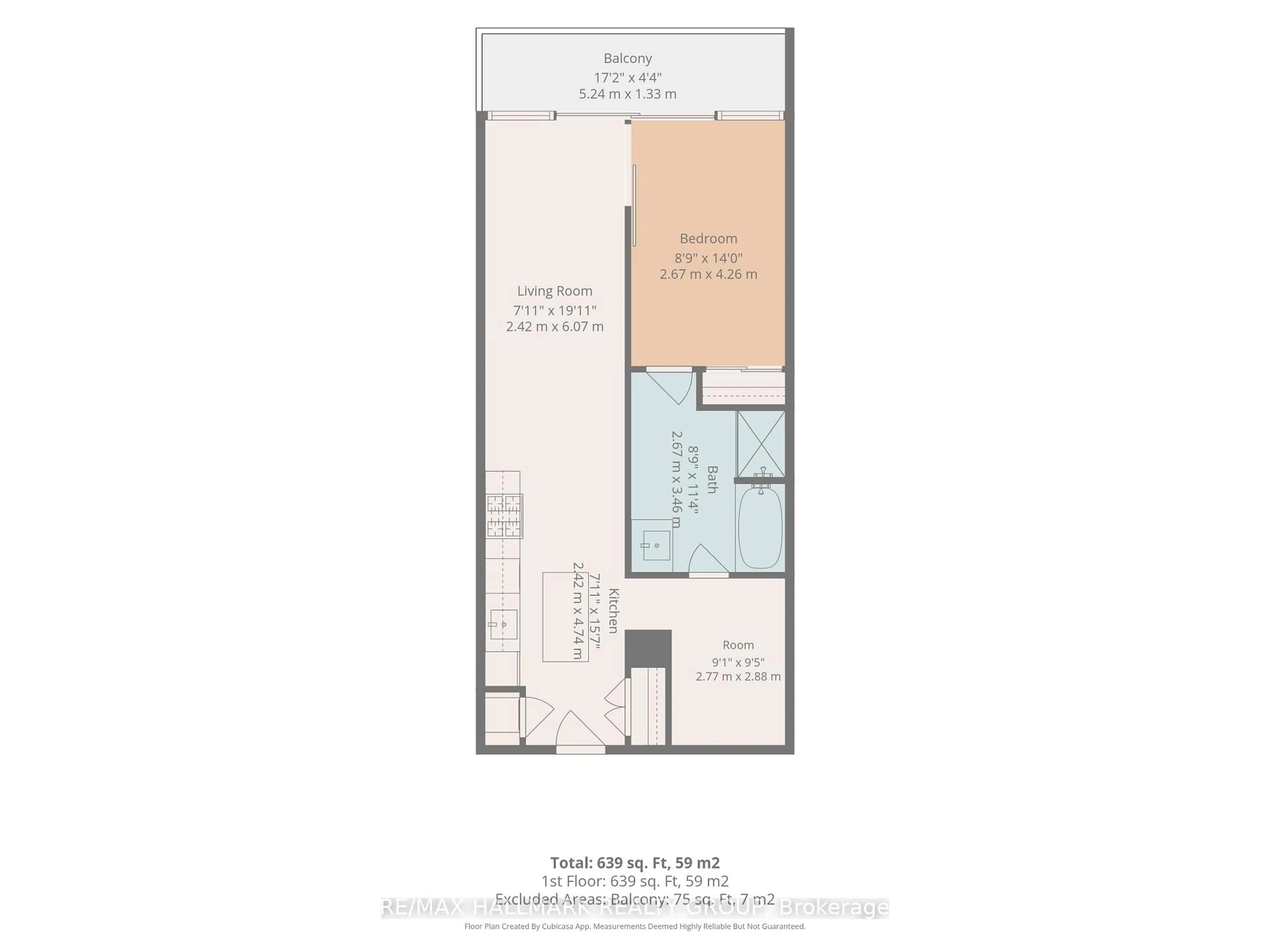 Floor plan for 224 Lyon St #1411, Ottawa Ontario K1R 0C1