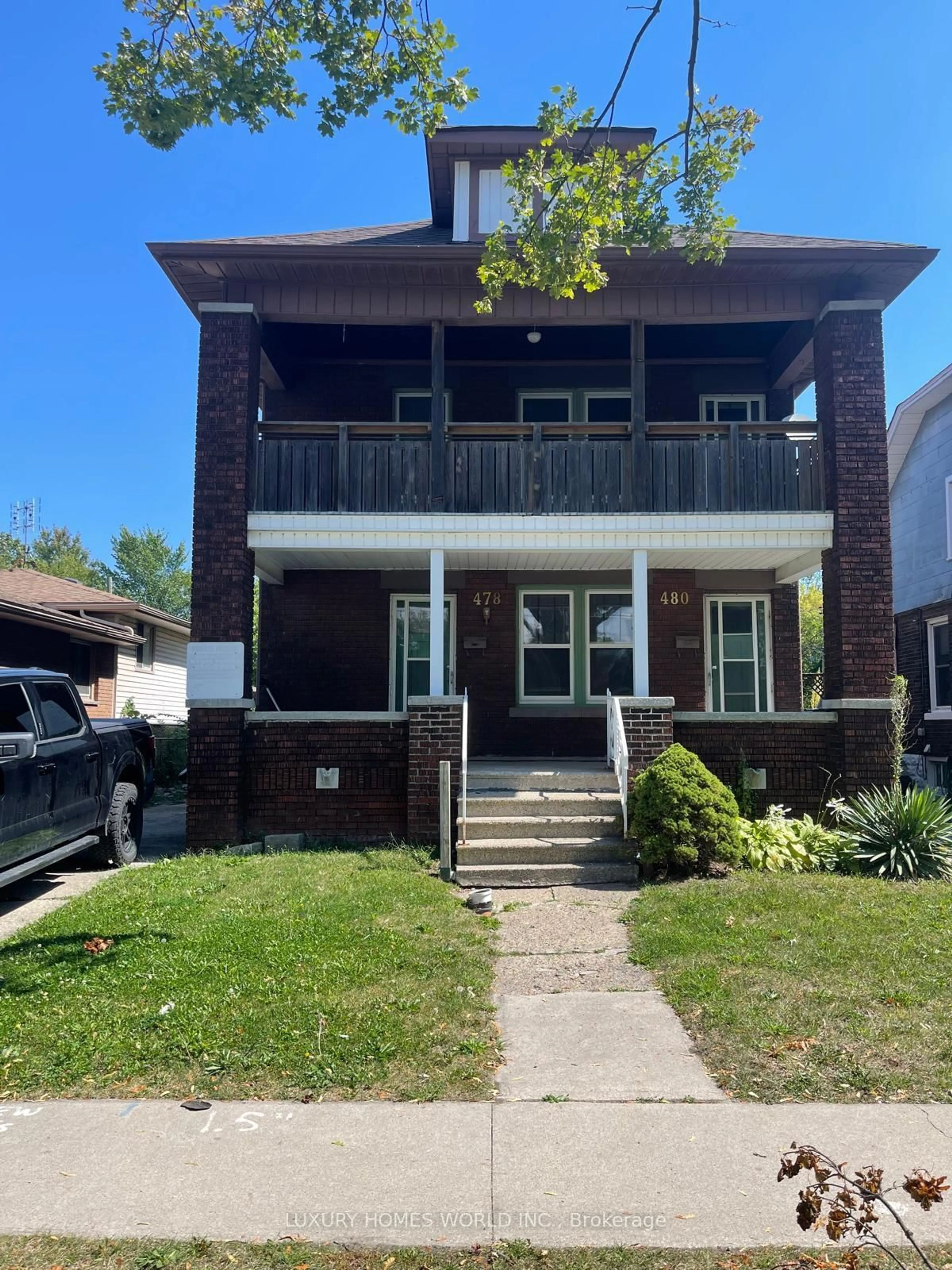 Home with brick exterior material, street for 478-480 Cameron Ave, Windsor Ontario N9B 1Y7