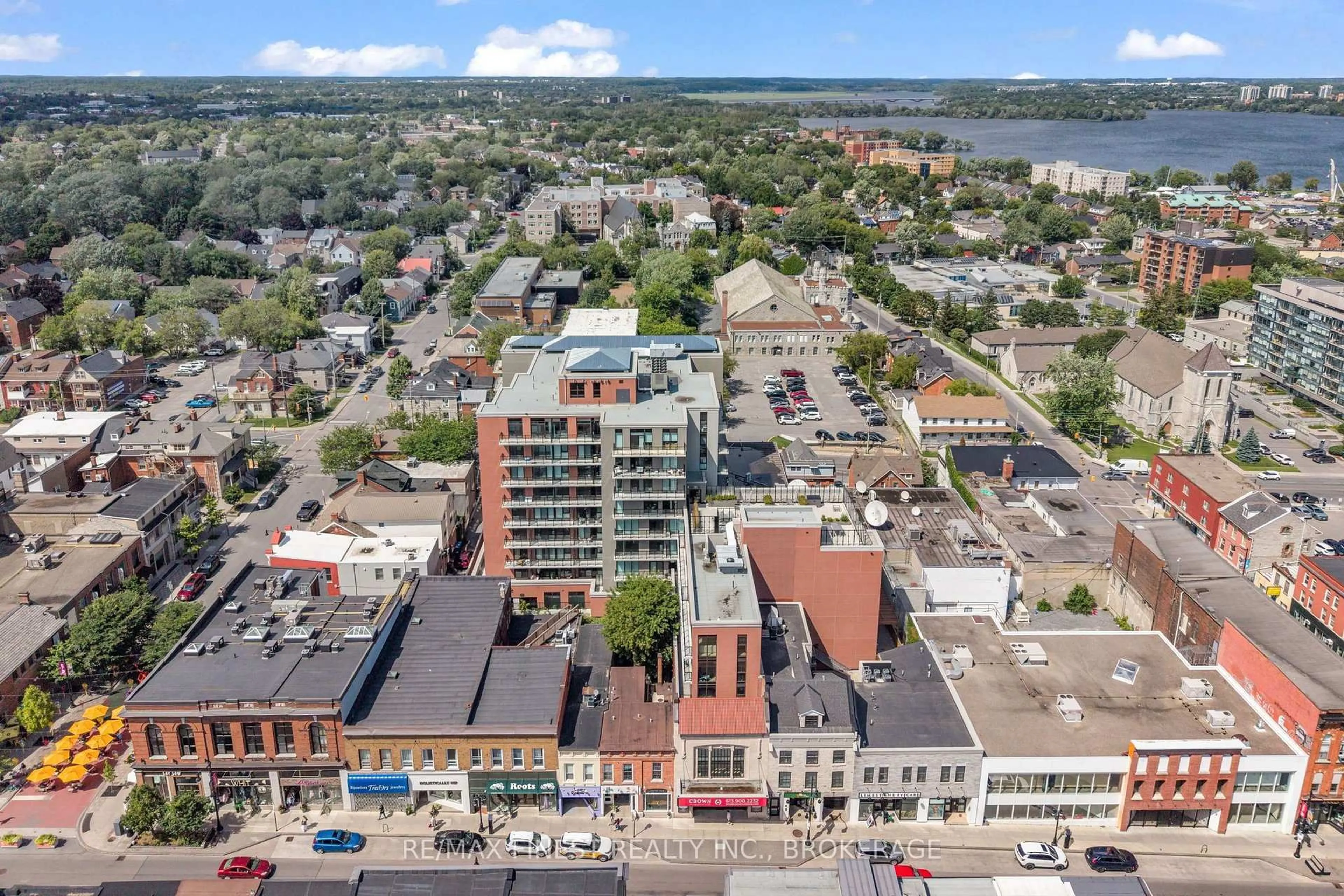 A pic from outside/outdoor area/front of a property/back of a property/a pic from drone, unknown for 223 PRINCESS St #801, Kingston Ontario K7L 0G8