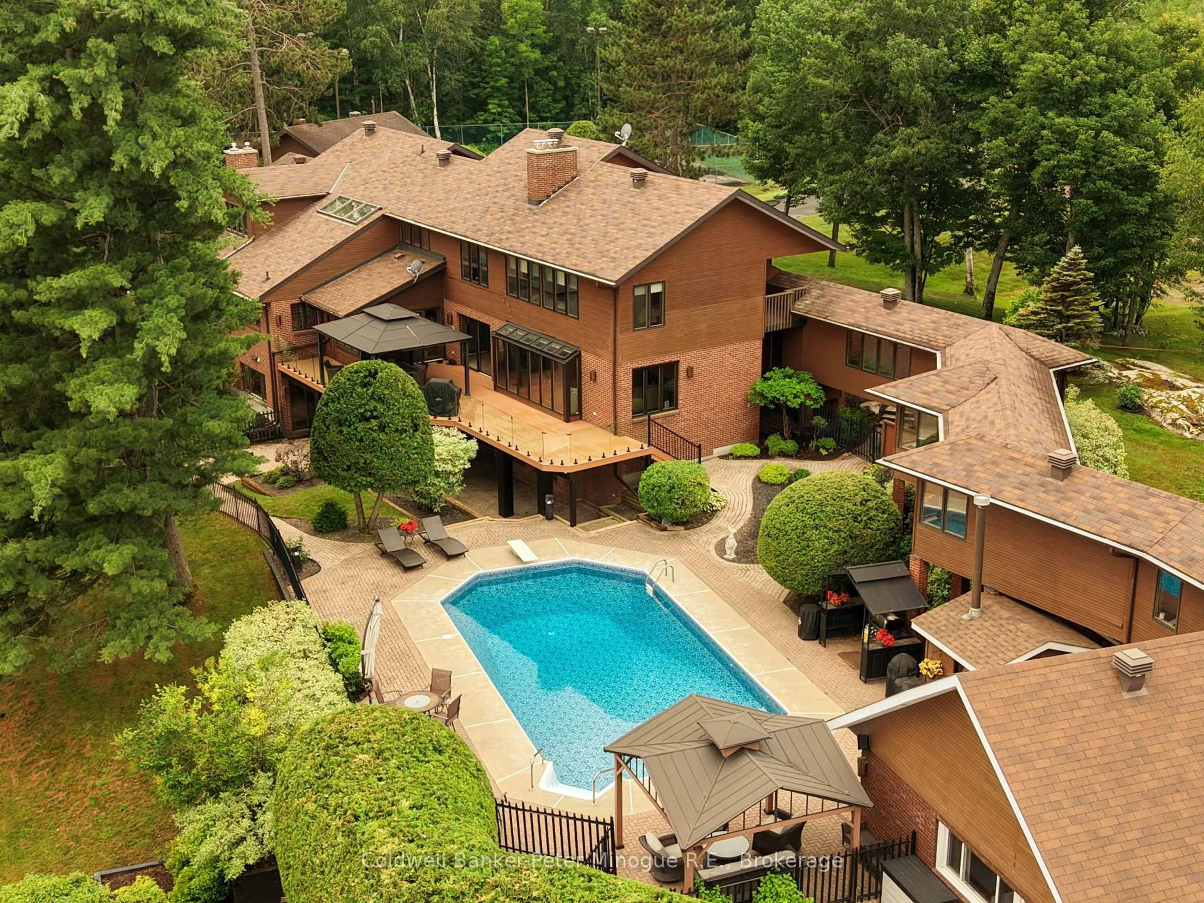 A pic from outside/outdoor area/front of a property/back of a property/a pic from drone, water/lake/river/ocean view for 17 Island View Lane, East Ferris Ontario P0H 1K0