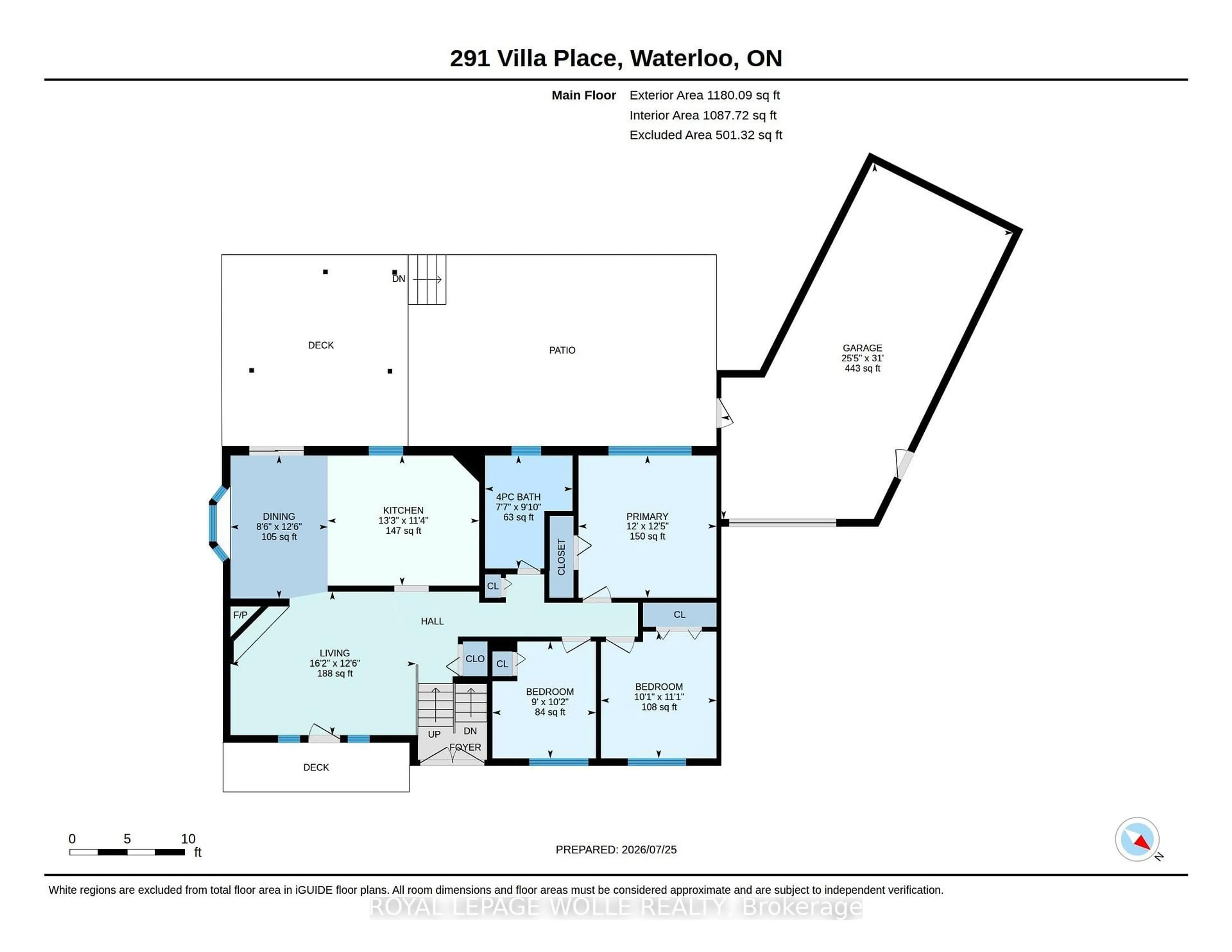 Floor plan for 291 Villa Pl, Waterloo Ontario N2J 3X6