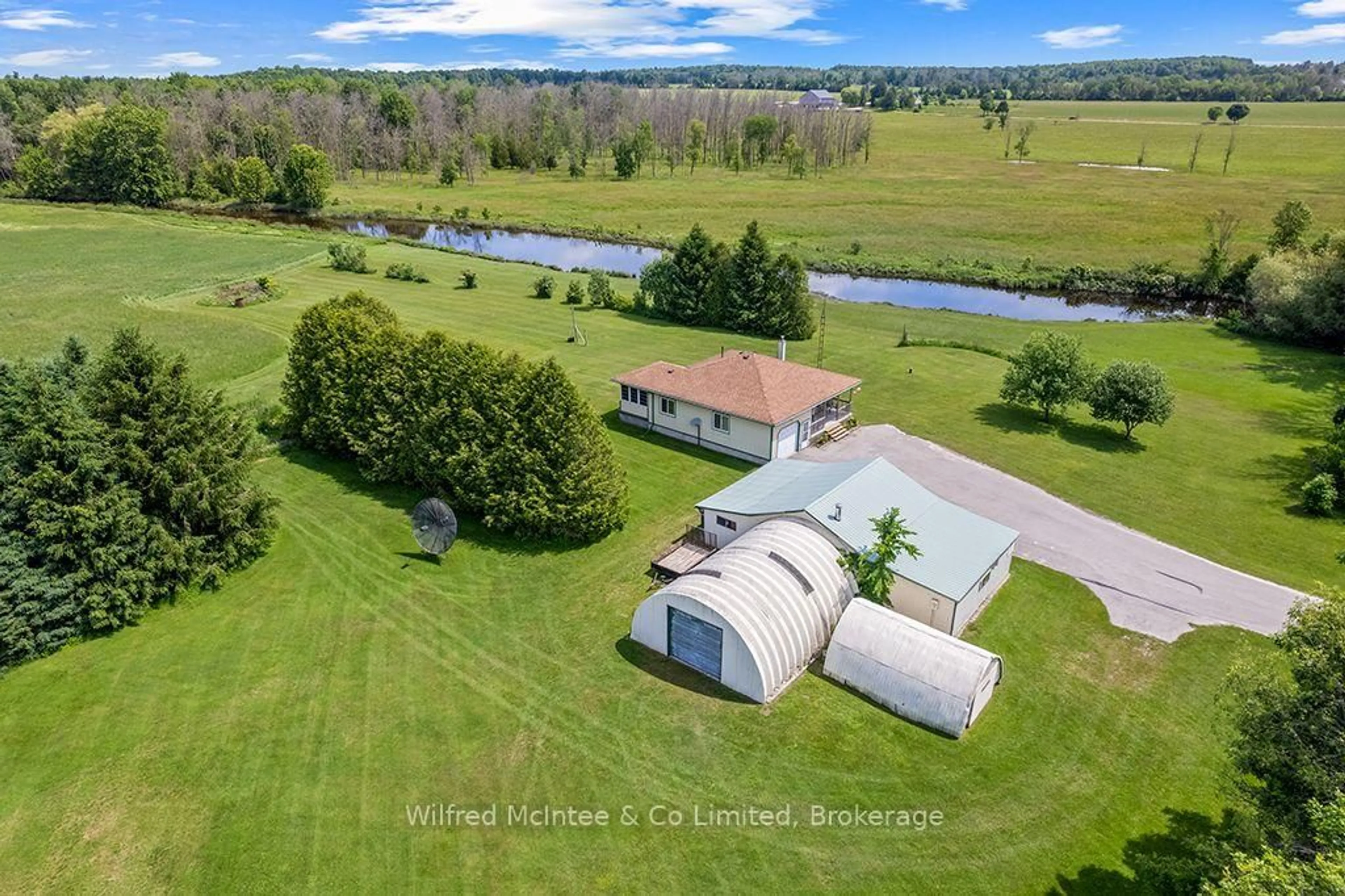 A pic from outside/outdoor area/front of a property/back of a property/a pic from drone, water/lake/river/ocean view for 242287 CONCESSION 16 Rd, West Grey Ontario N0G 2M0