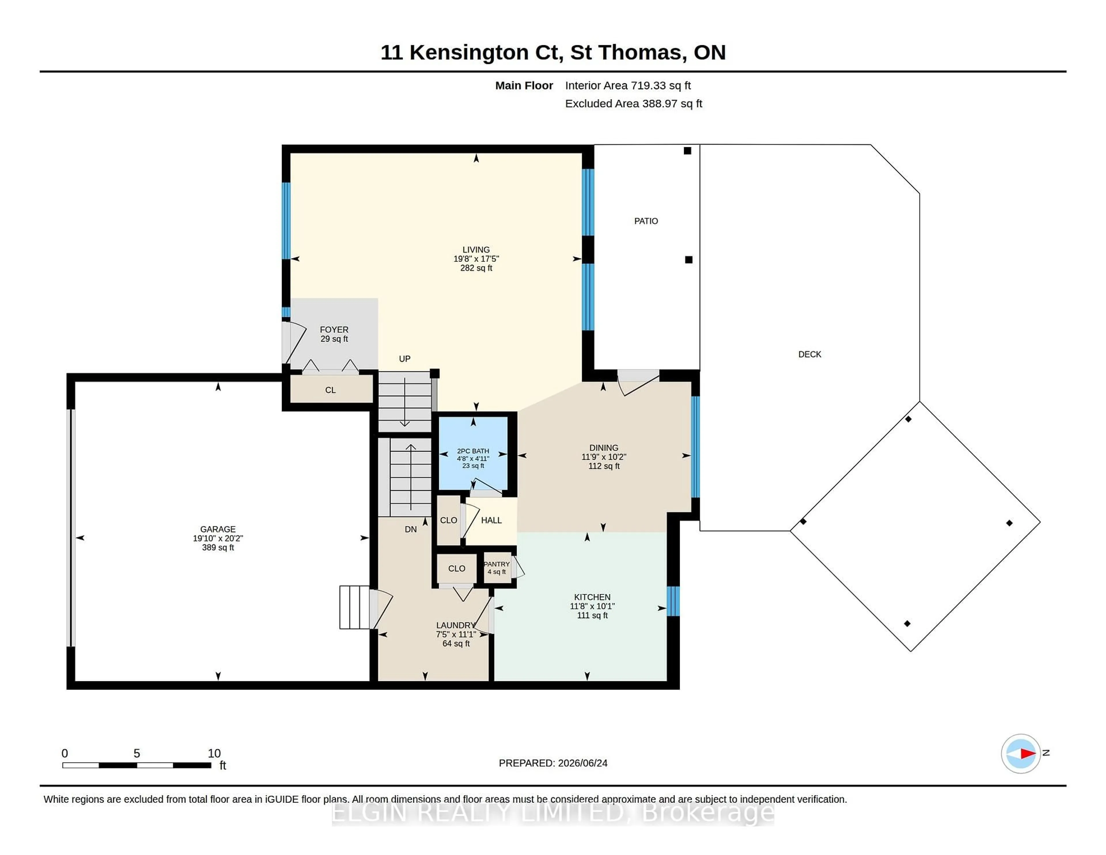 Floor plan for 11 Kensington Crt, St. Thomas Ontario N5R 0A3