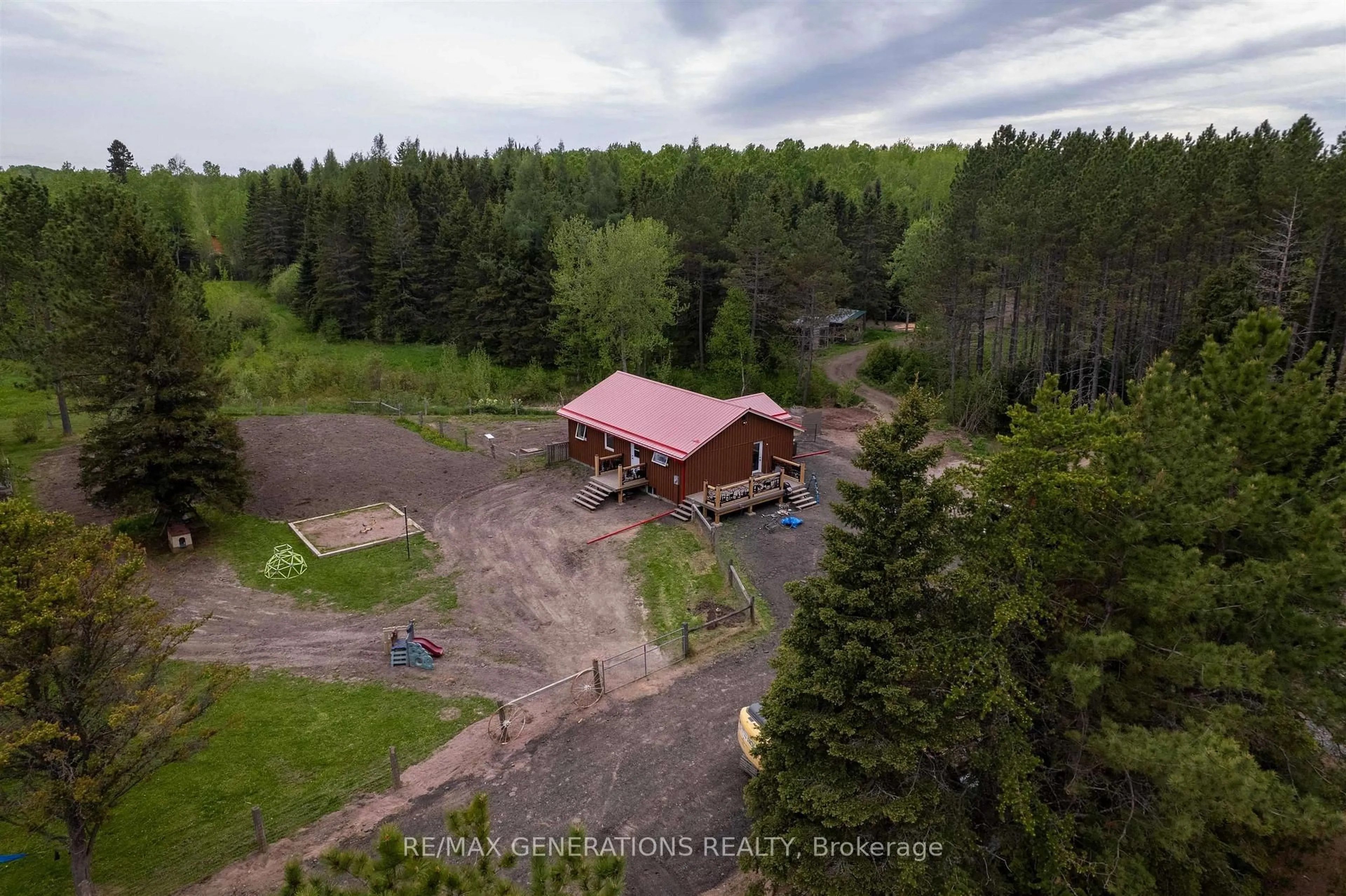 A pic from outside/outdoor area/front of a property/back of a property/a pic from drone, forest/trees view for 610 ROAD NO. 5, Shuniah Ontario P0T 2M0