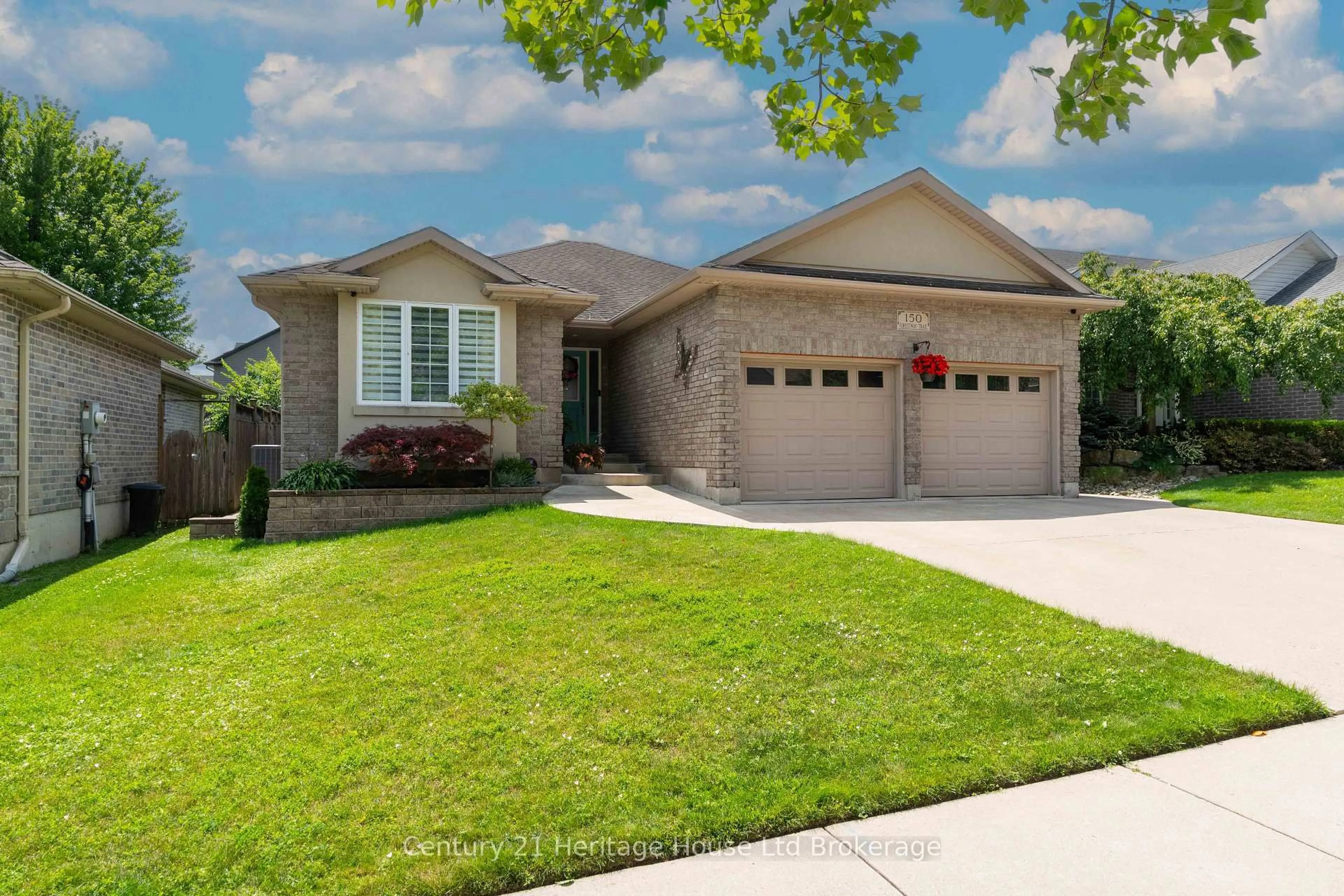 Home with brick exterior material, street for 150 Forestway Tr, Woodstock Ontario N4S 9A7