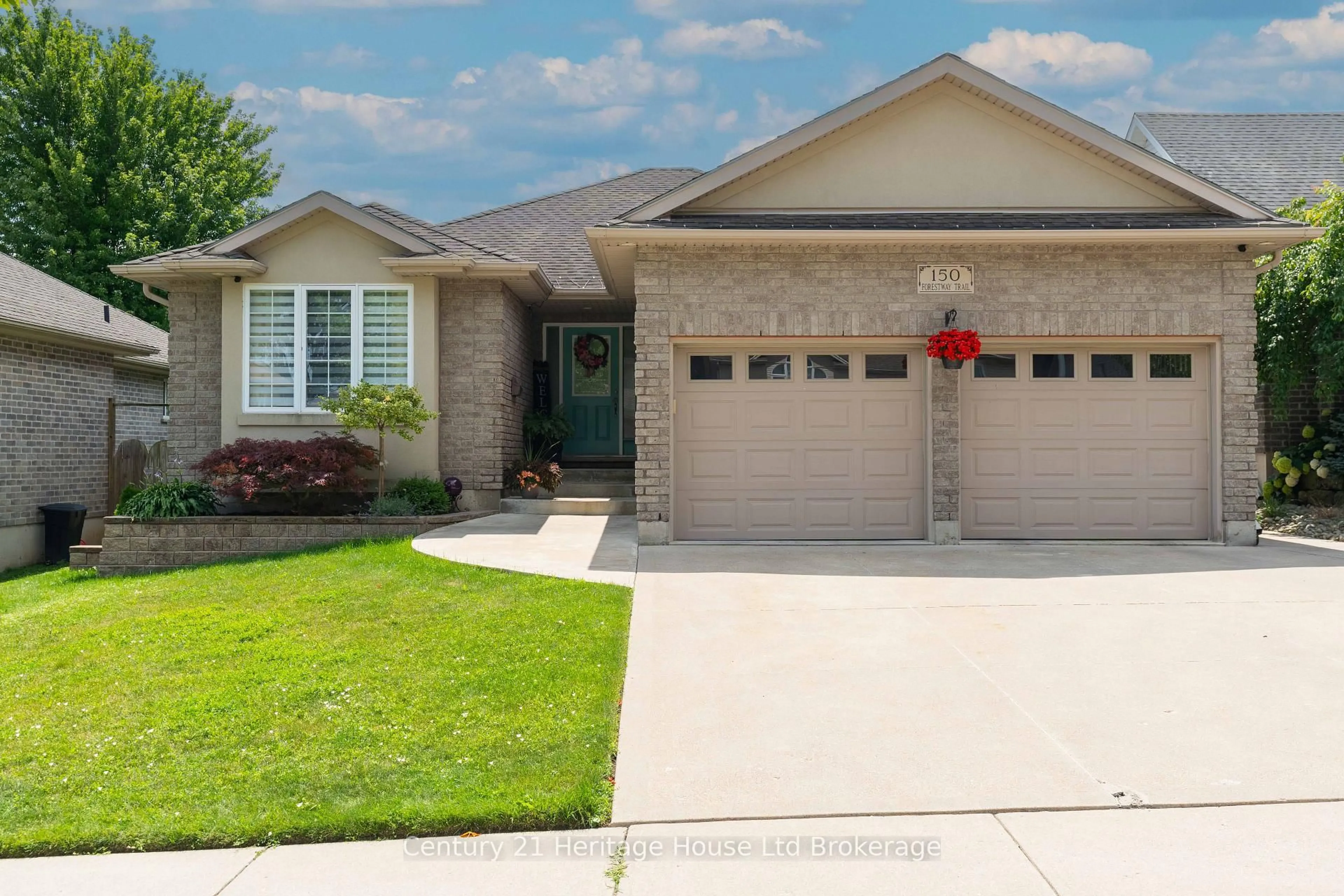 Home with brick exterior material, street for 150 Forestway Tr, Woodstock Ontario N4S 9A7
