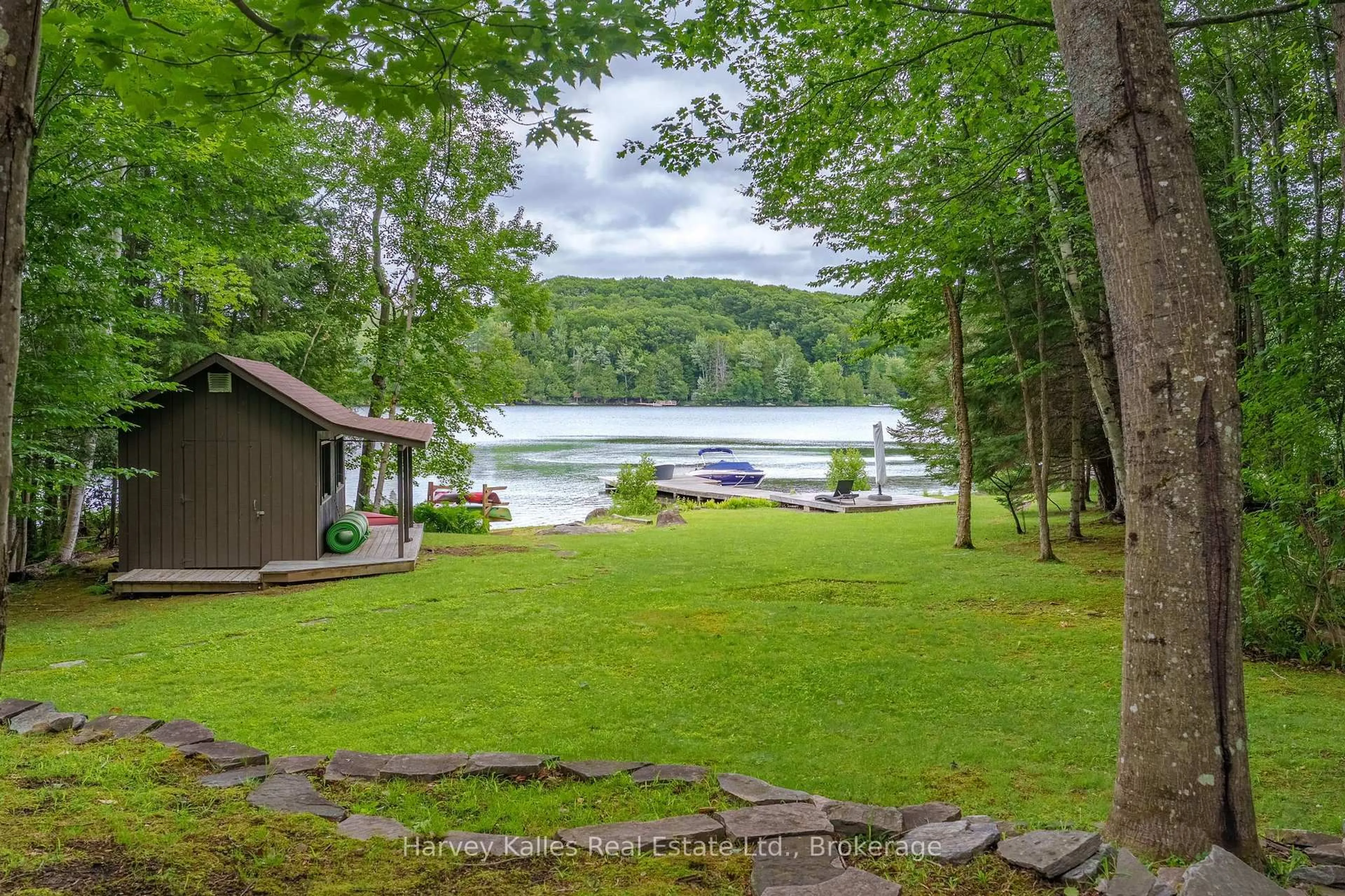 Patio, water/lake/river/ocean view for 4169 South Portage Rd, Huntsville Ontario P1H 2J3