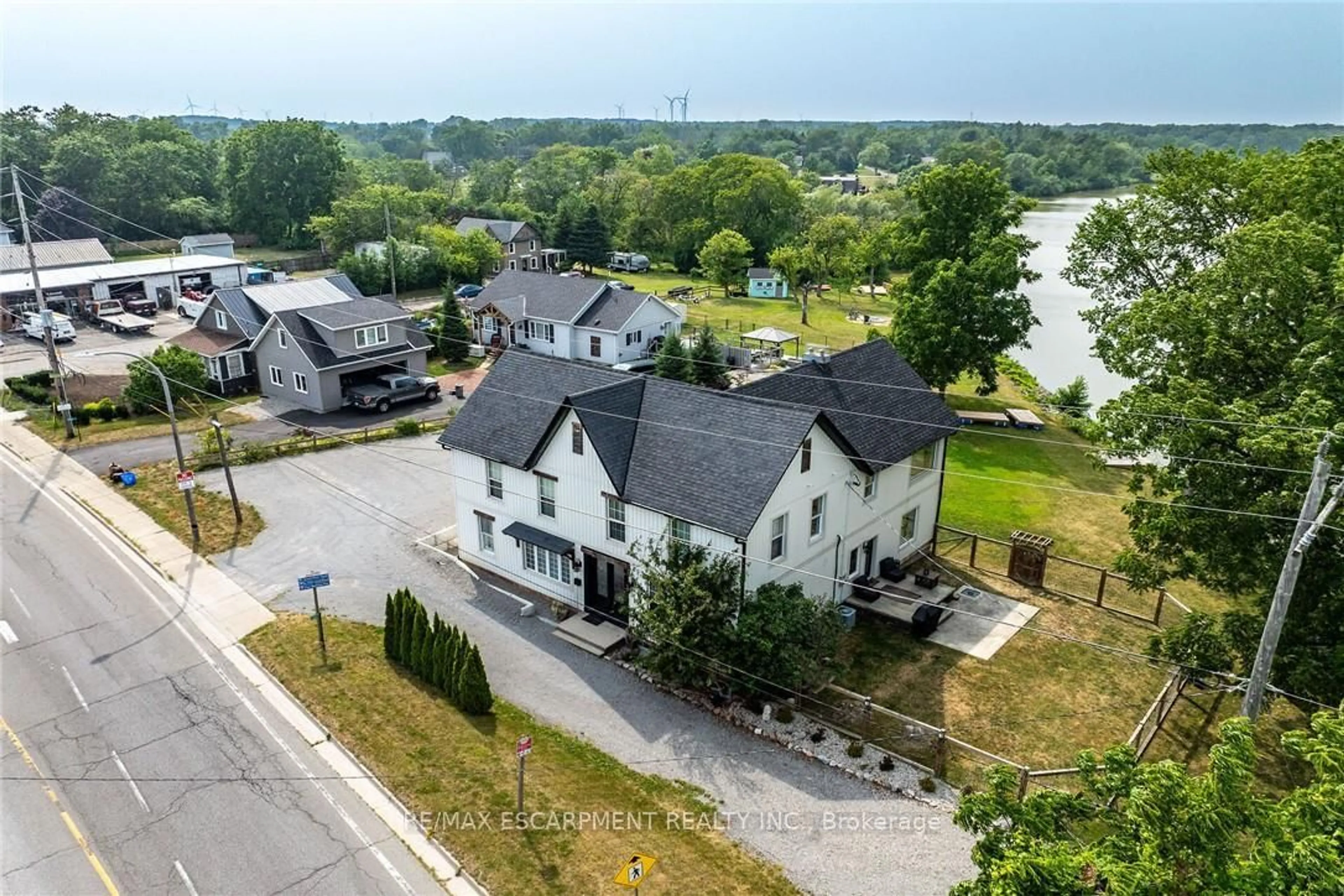 A pic from outside/outdoor area/front of a property/back of a property/a pic from drone, water/lake/river/ocean view for 7327 Rainham Rd, Haldimand Ontario N1A 1Z4