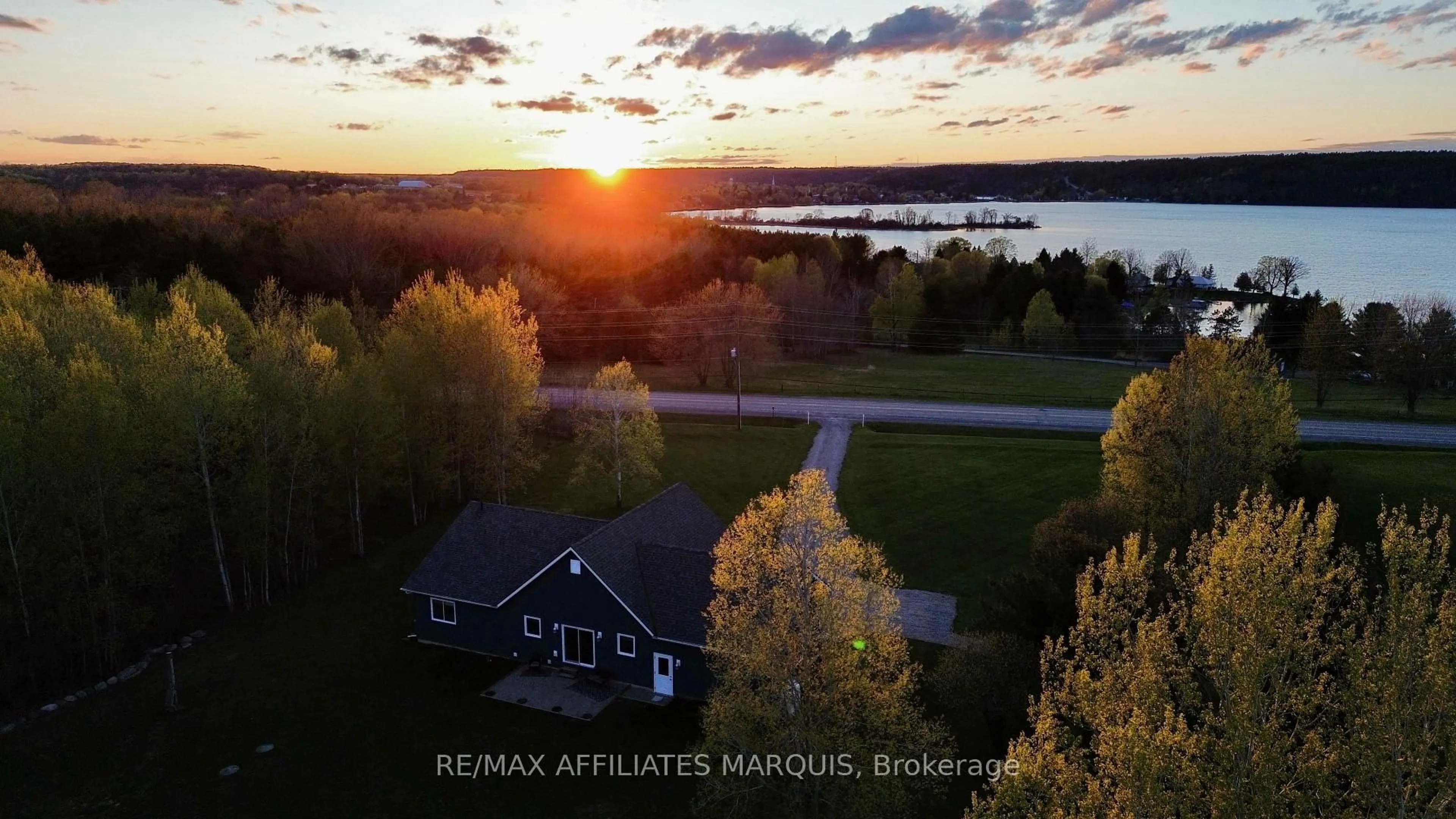 A pic from outside/outdoor area/front of a property/back of a property/a pic from drone, water/lake/river/ocean view for 9517 County Road 42 Rd, Rideau Lakes Ontario K0G 1X0