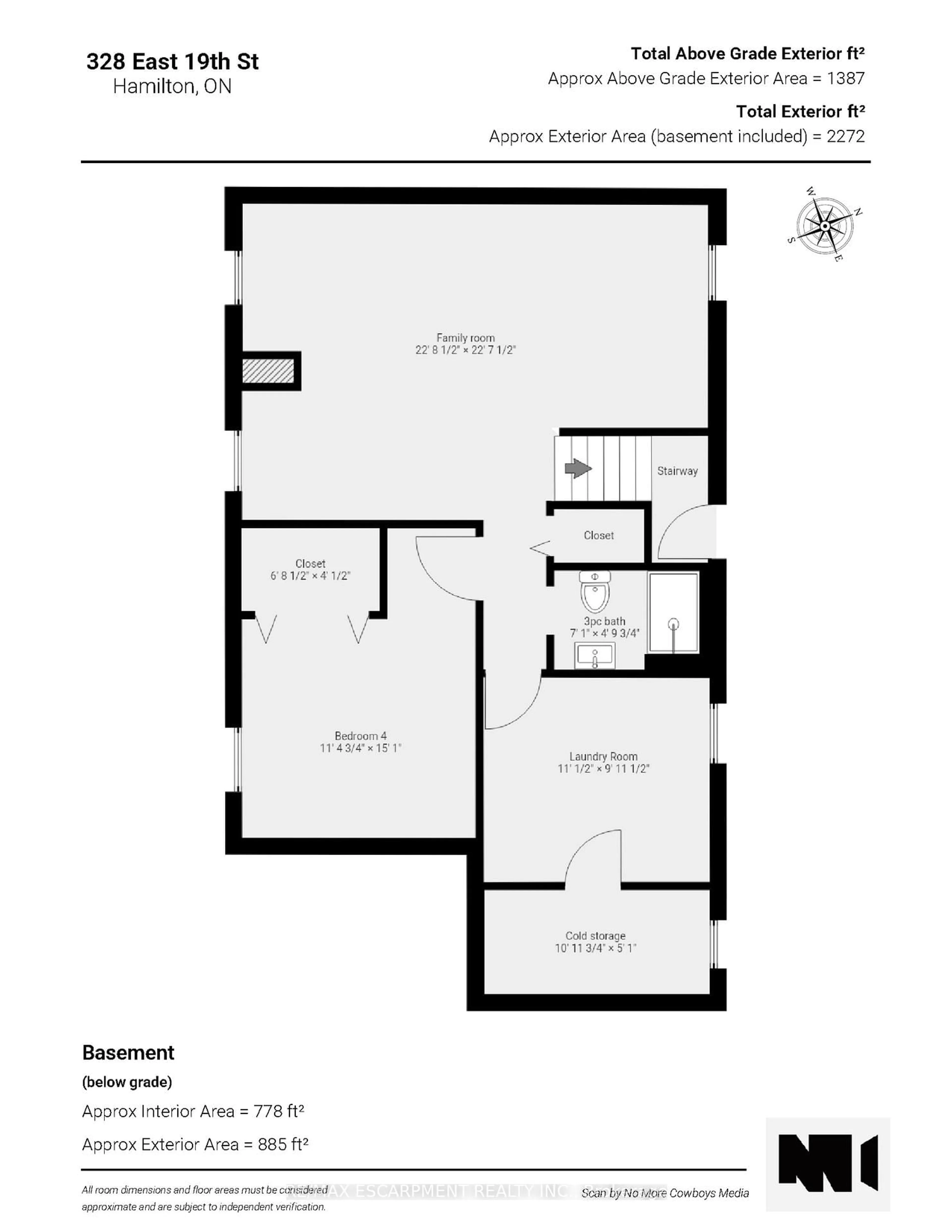 Floor plan for 328 East 19th St, Hamilton Ontario L9A 4S8