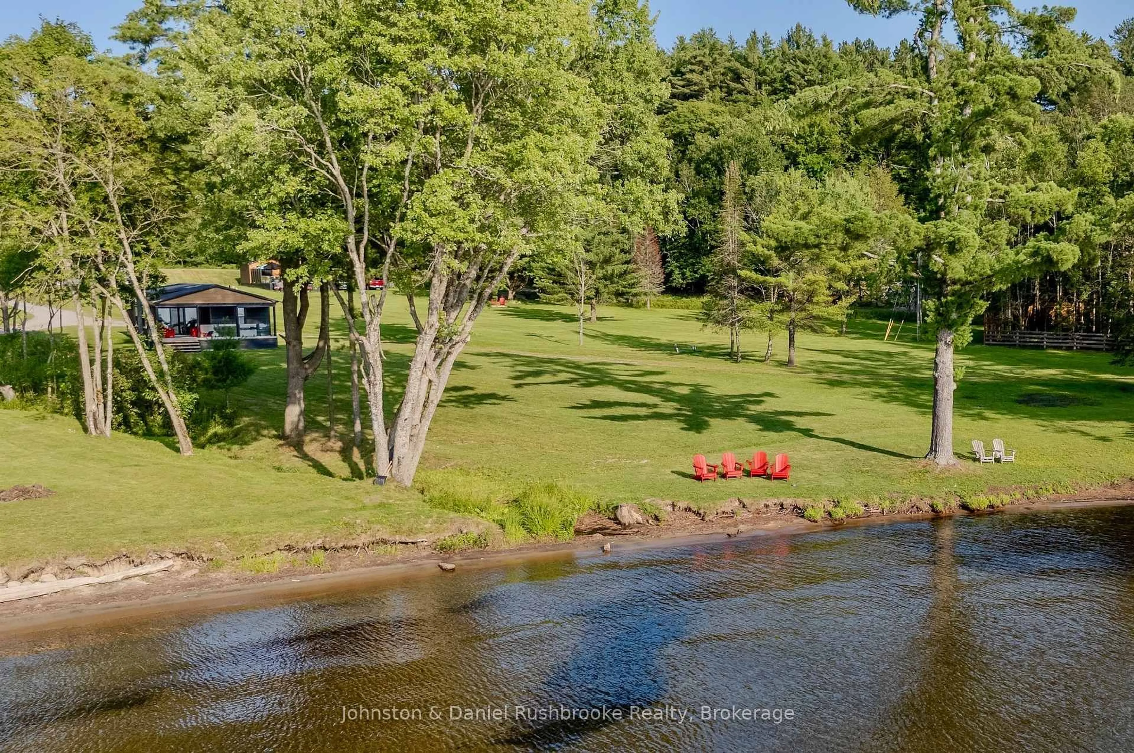 A pic from outside/outdoor area/front of a property/back of a property/a pic from drone, water/lake/river/ocean view for 1366 Rosseau Lake Road 2 Rd #Site 11, Muskoka Lakes Ontario P0B 1J0