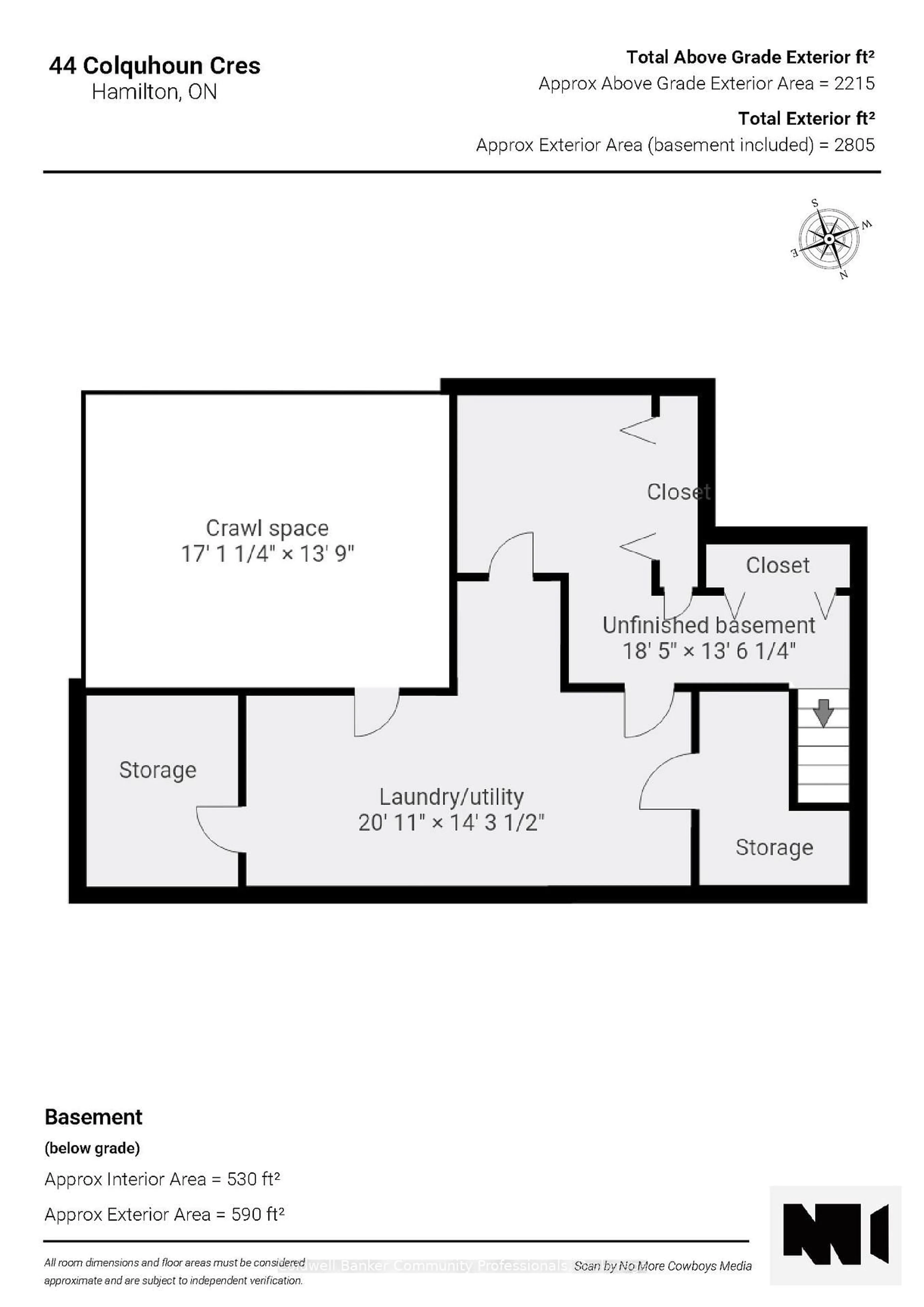 Floor plan for 44 Colquhoun Cres, Hamilton Ontario L9C 4W8