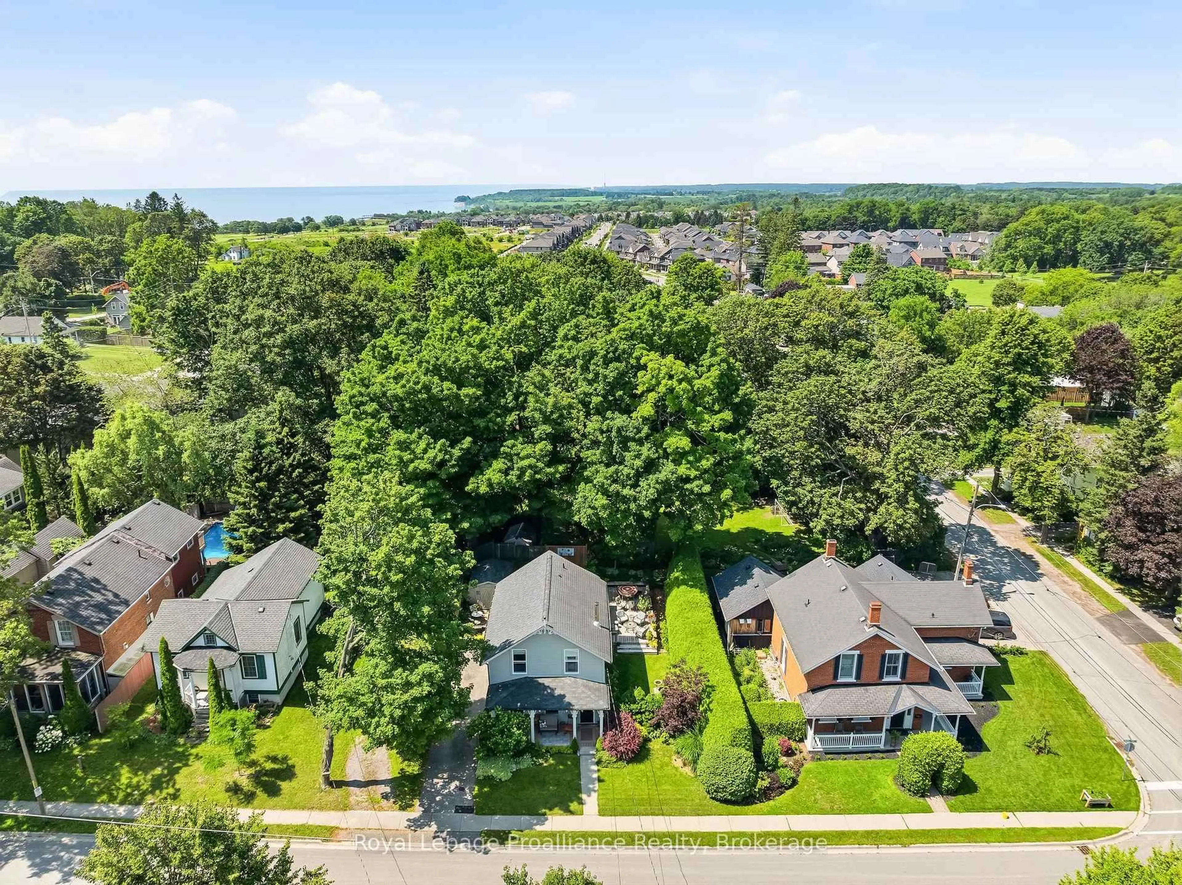 A pic from outside/outdoor area/front of a property/back of a property/a pic from drone, water/lake/river/ocean view for 52 Bramley St, Port Hope Ontario L1A 3K2