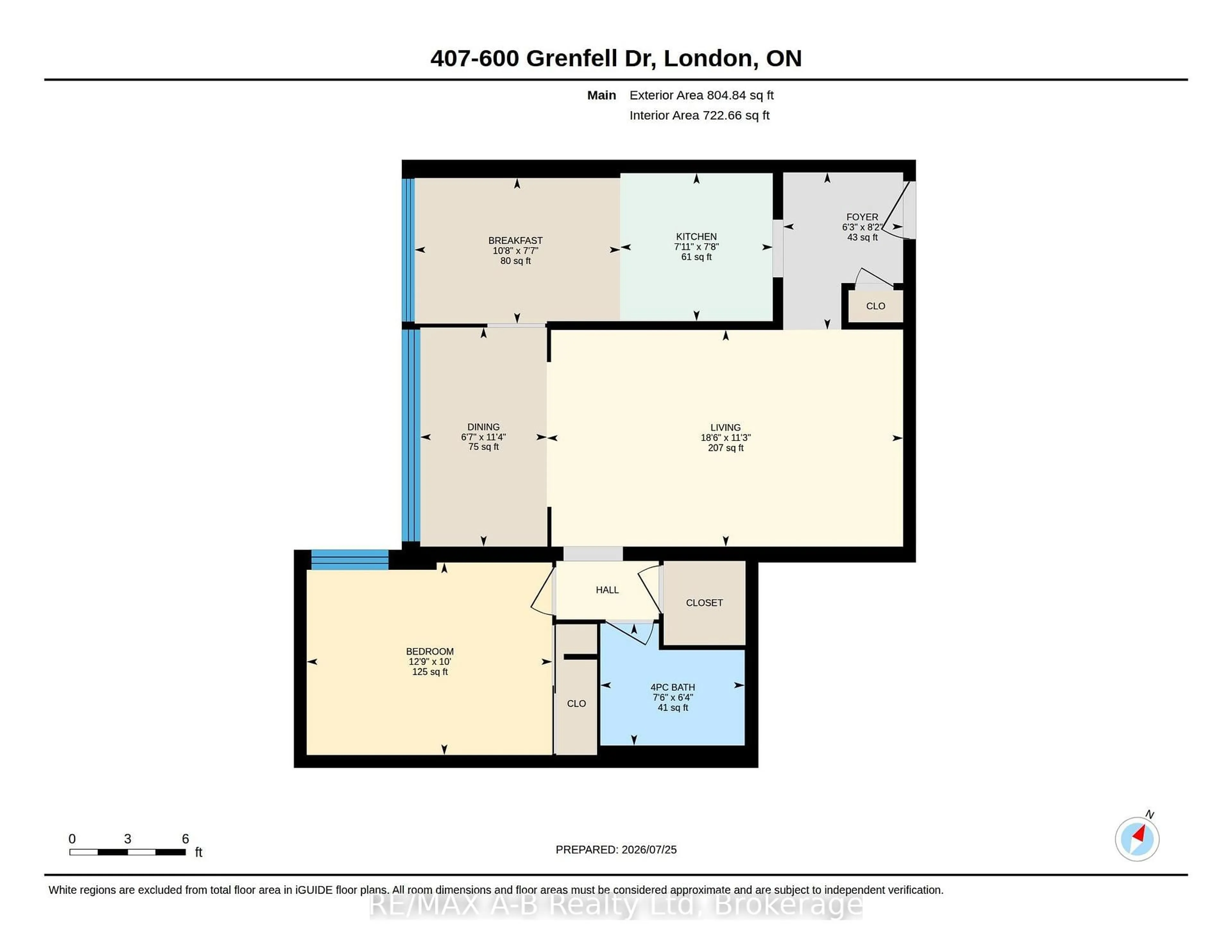 Floor plan for 600 Grenfell Dr #407, London North Ontario N5X 2R8