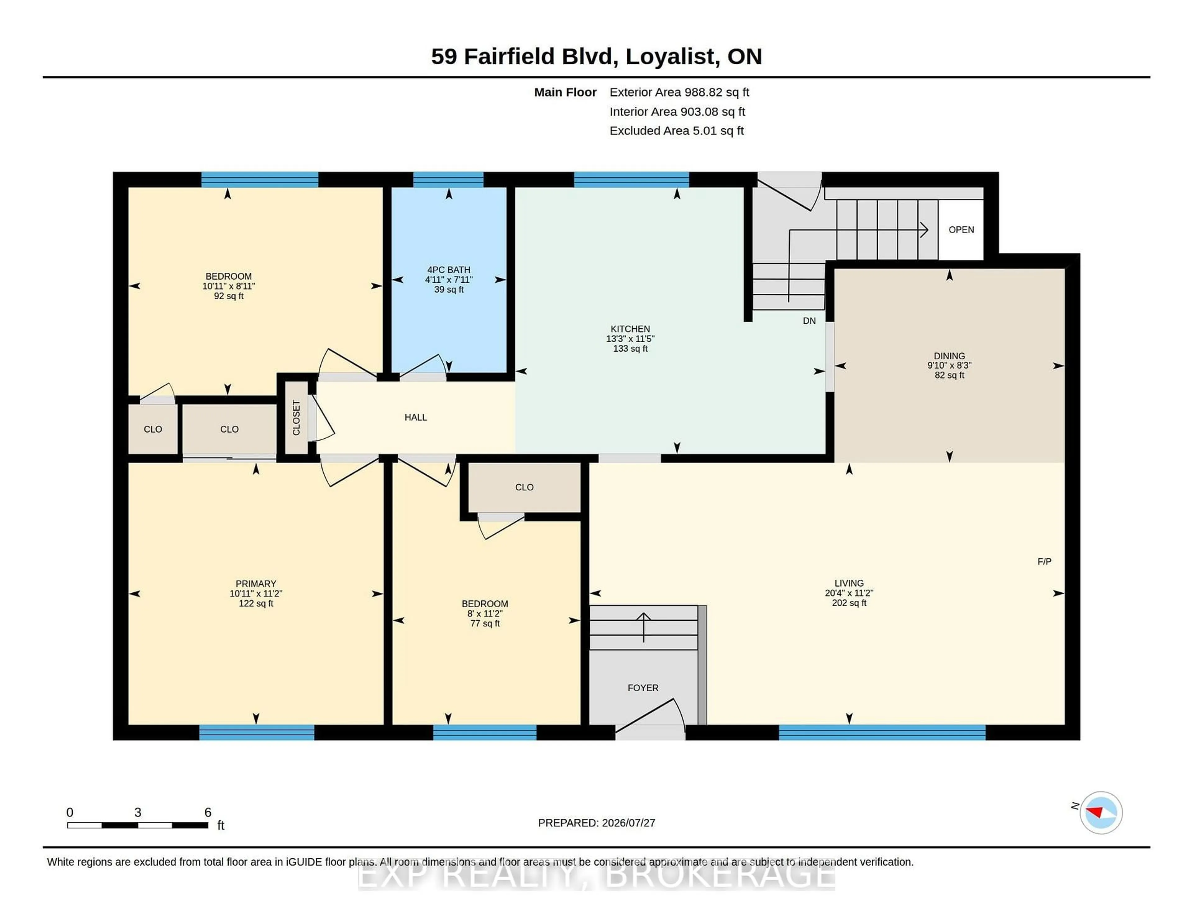 Floor plan for 59 FAIRFIELD Blvd, Loyalist Ontario K7N 1L3