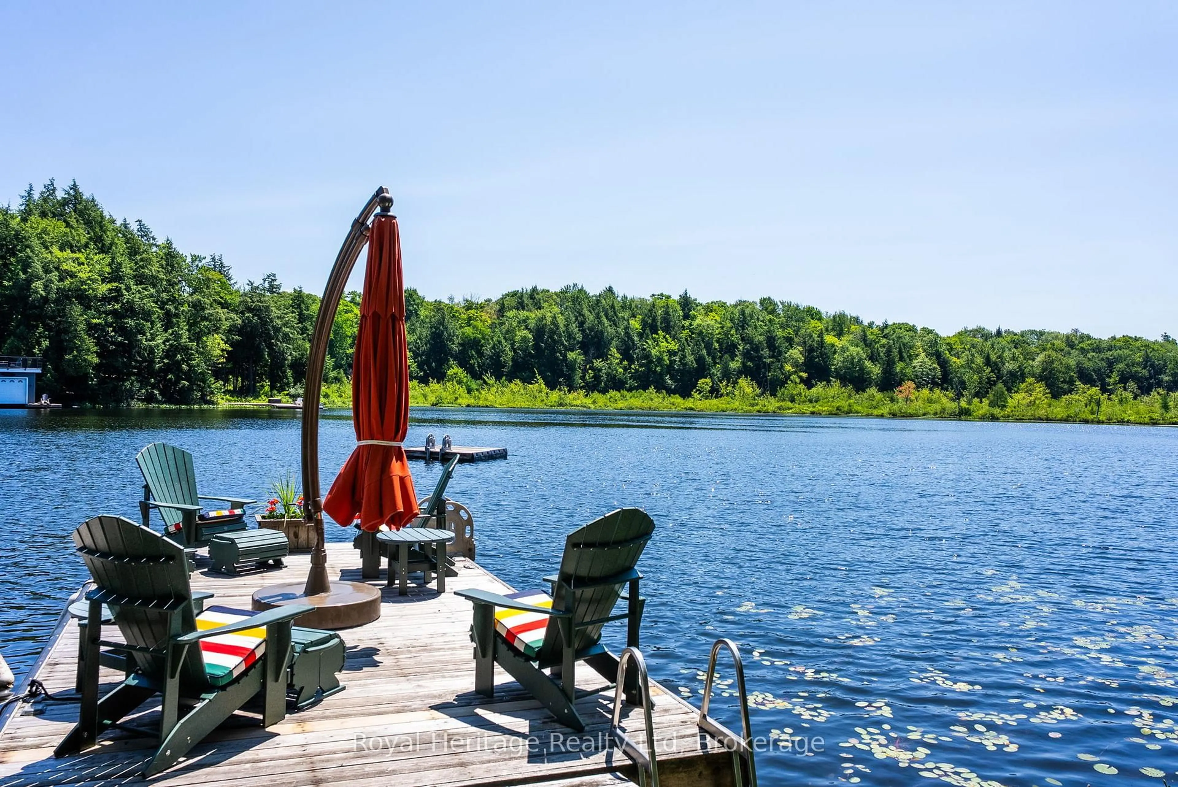 Patio, water/lake/river/ocean view for 1114 Bruce Lake Dr, Muskoka Lakes Ontario P0B 1G0