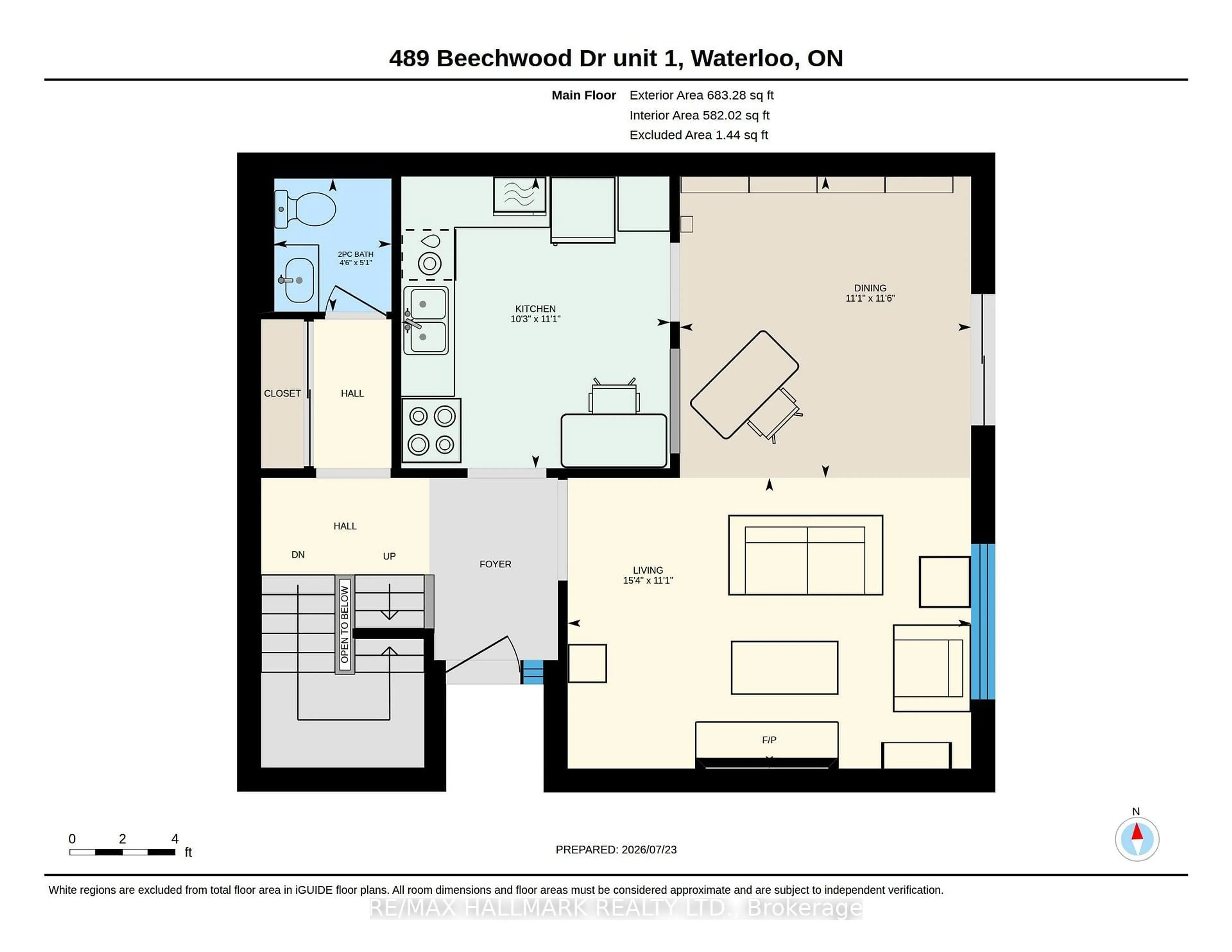 Floor plan for 489 Beechwood Dr #1, Waterloo Ontario N2T 1H8