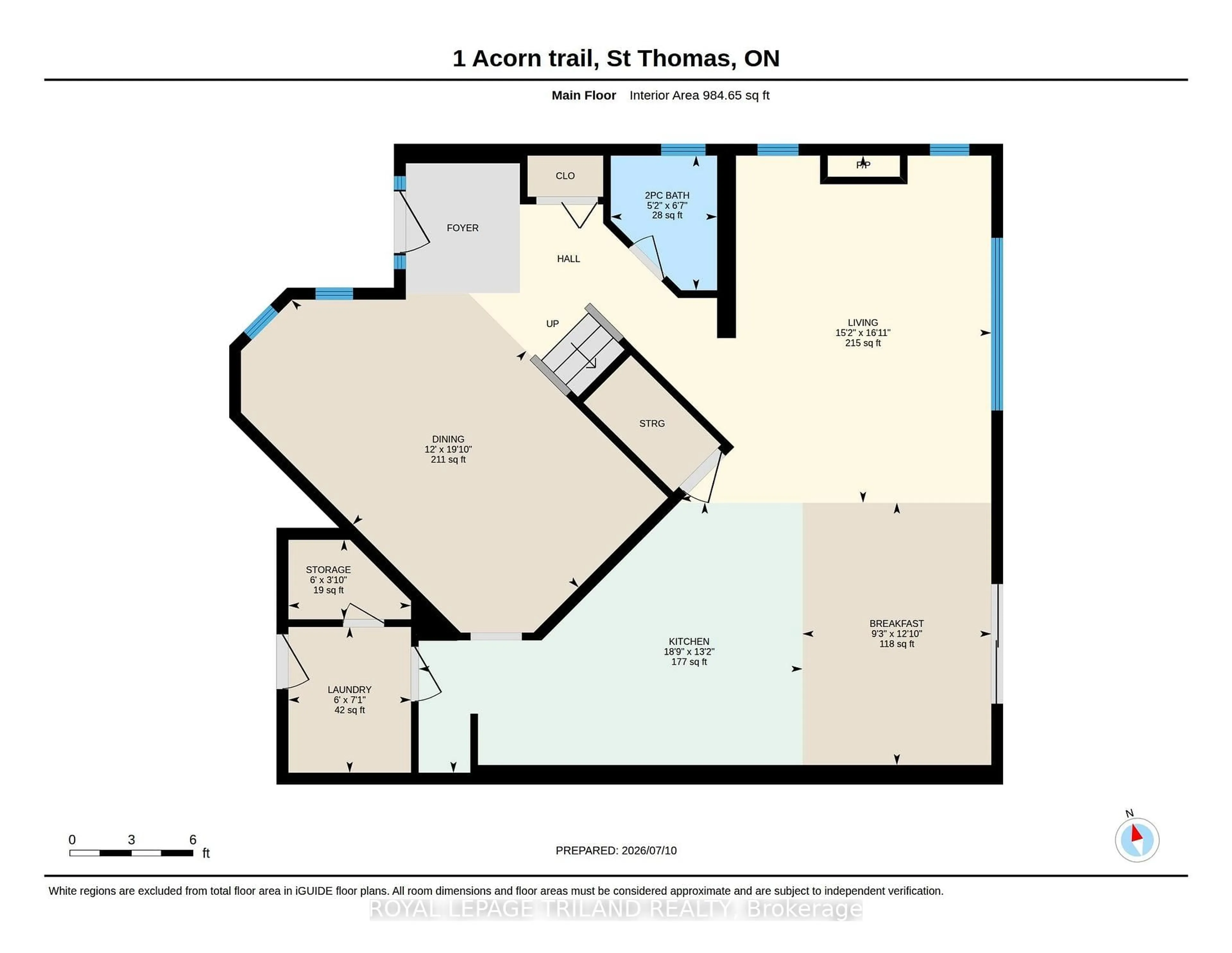 Floor plan for 1 Acorn Tr, St. Thomas Ontario N5R 0H5