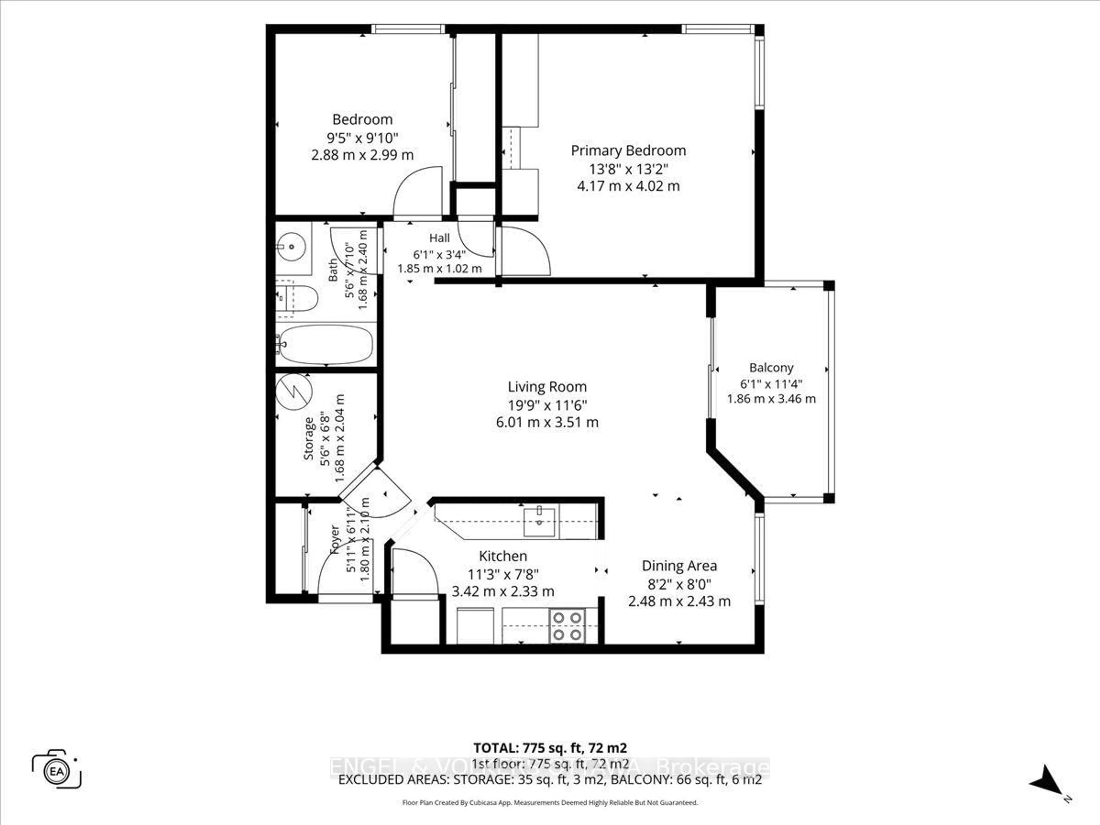 Floor plan for 268 Lorry Greenberg Dr #107, Ottawa Ontario K1T 3K1