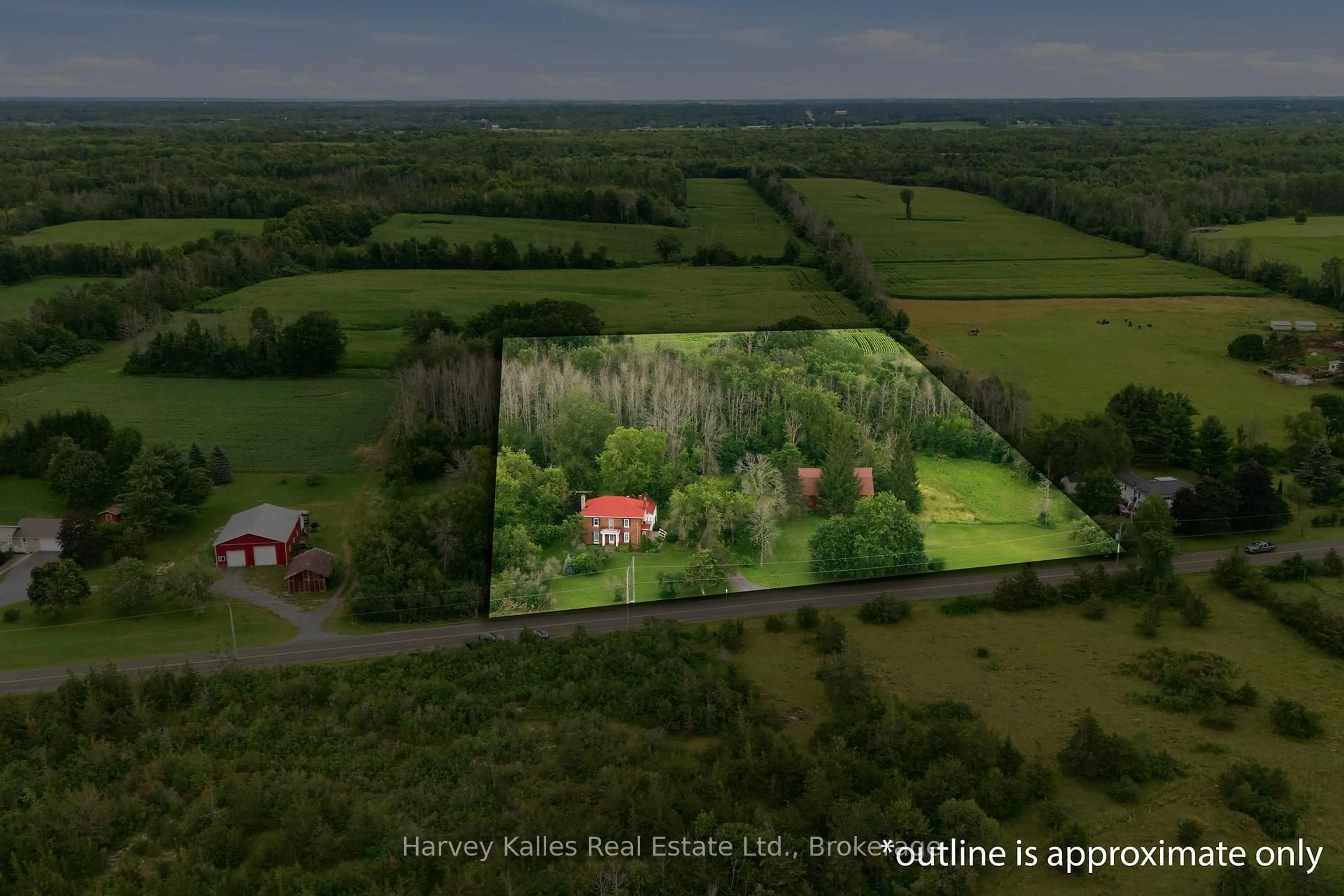 A pic from outside/outdoor area/front of a property/back of a property/a pic from drone, forest/trees view for 1274 Fred Brown Rd, Loyalist Ontario K0K 2H0