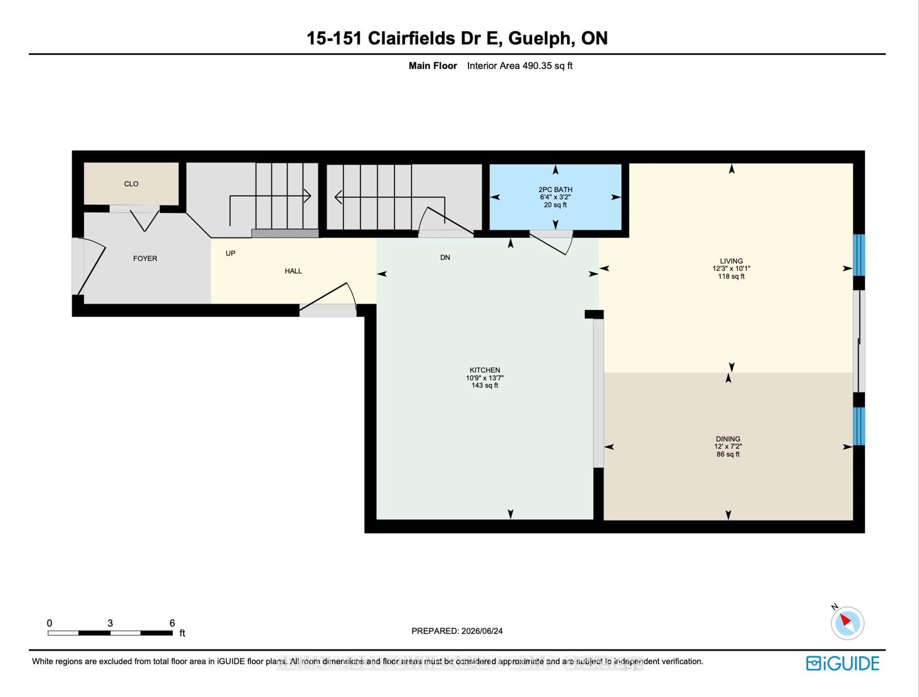 Floor plan for 151 Clairfields Dr #15, Guelph Ontario N1L 1P5