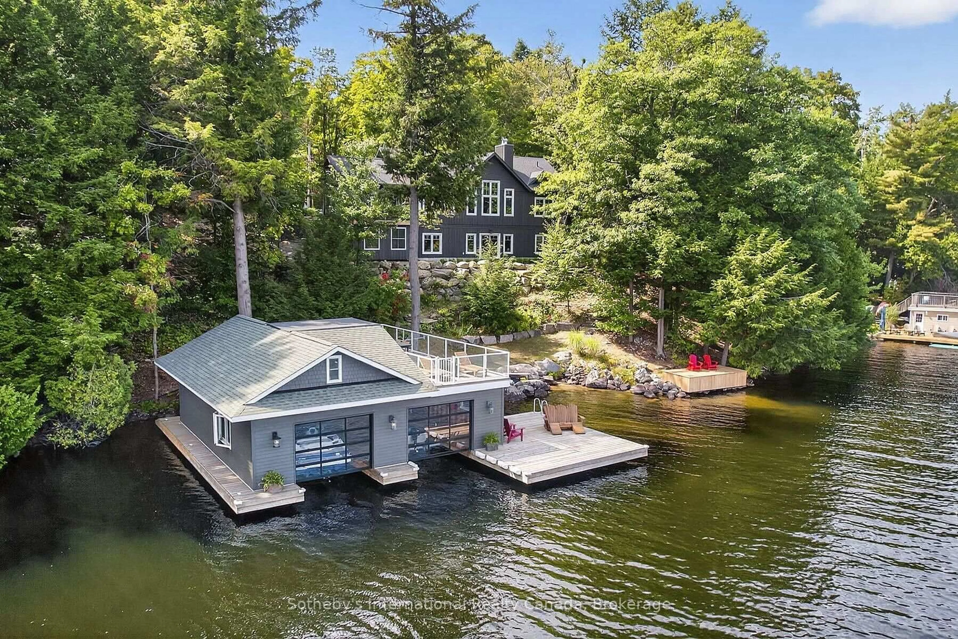 A pic from outside/outdoor area/front of a property/back of a property/a pic from drone, water/lake/river/ocean view for 1160 Whiteside Rd #52, Muskoka Lakes Ontario P0B 1J0