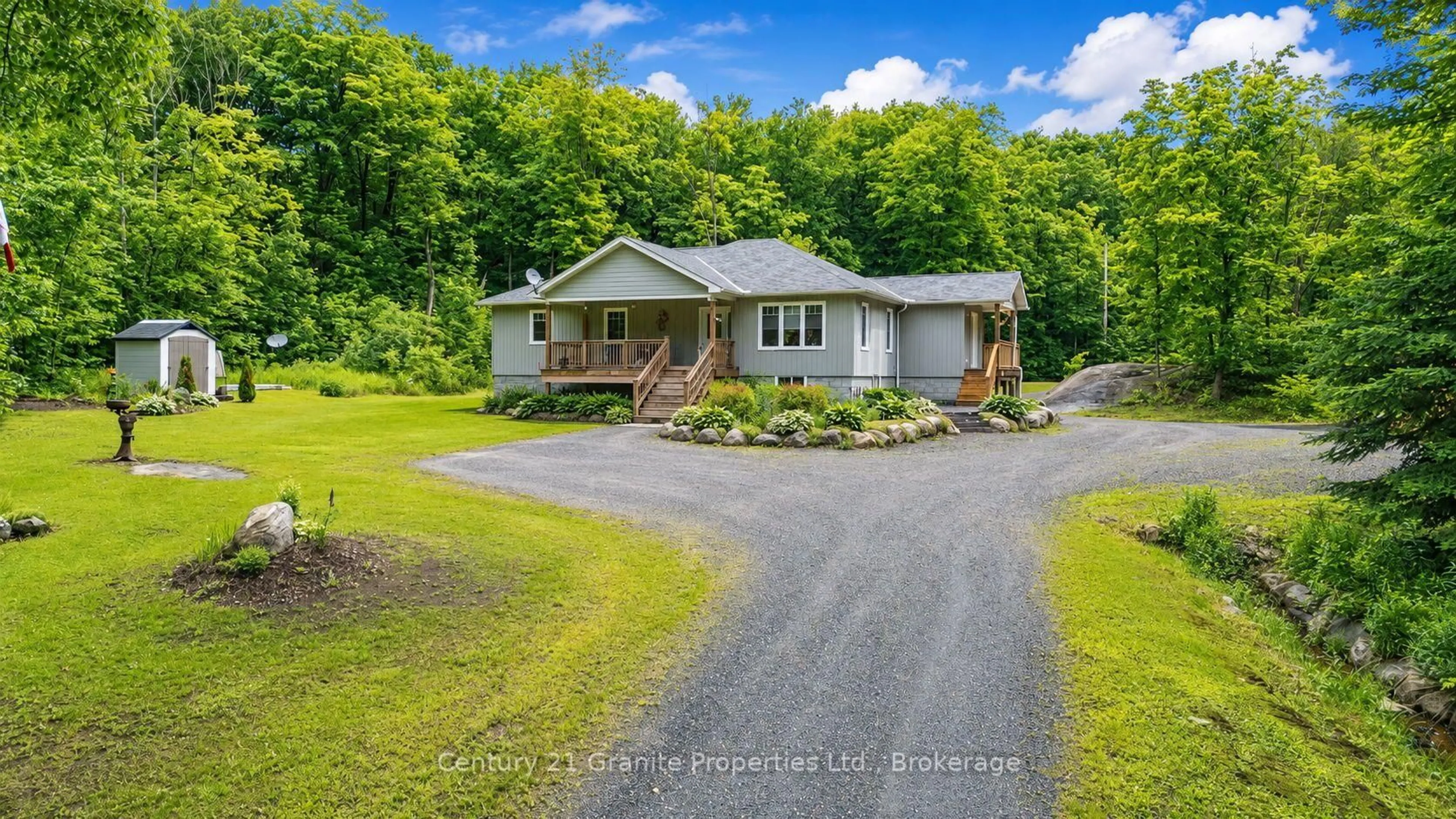 A pic from outside/outdoor area/front of a property/back of a property/a pic from drone, water/lake/river/ocean view for 64 Loucks Rd, Seguin Ontario P2A 0B2