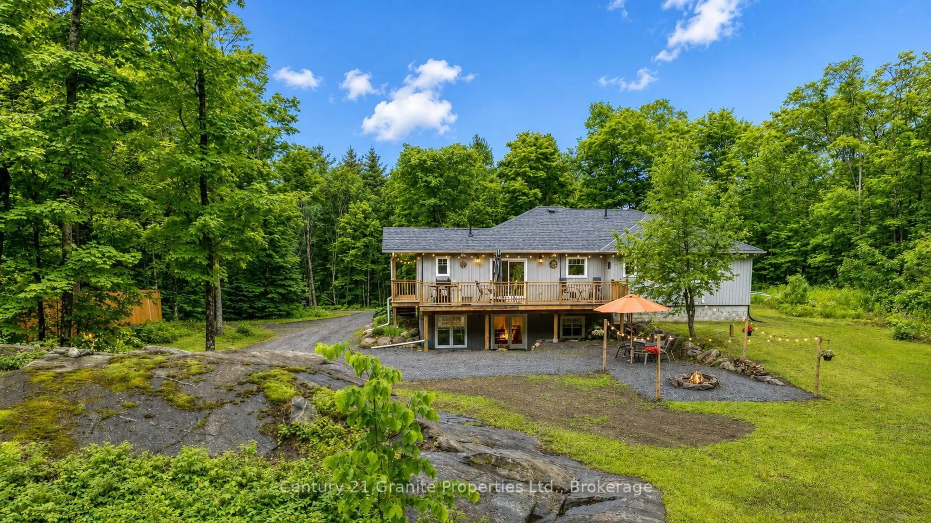 A pic from outside/outdoor area/front of a property/back of a property/a pic from drone, water/lake/river/ocean view for 64 Loucks Rd, Seguin Ontario P2A 0B2