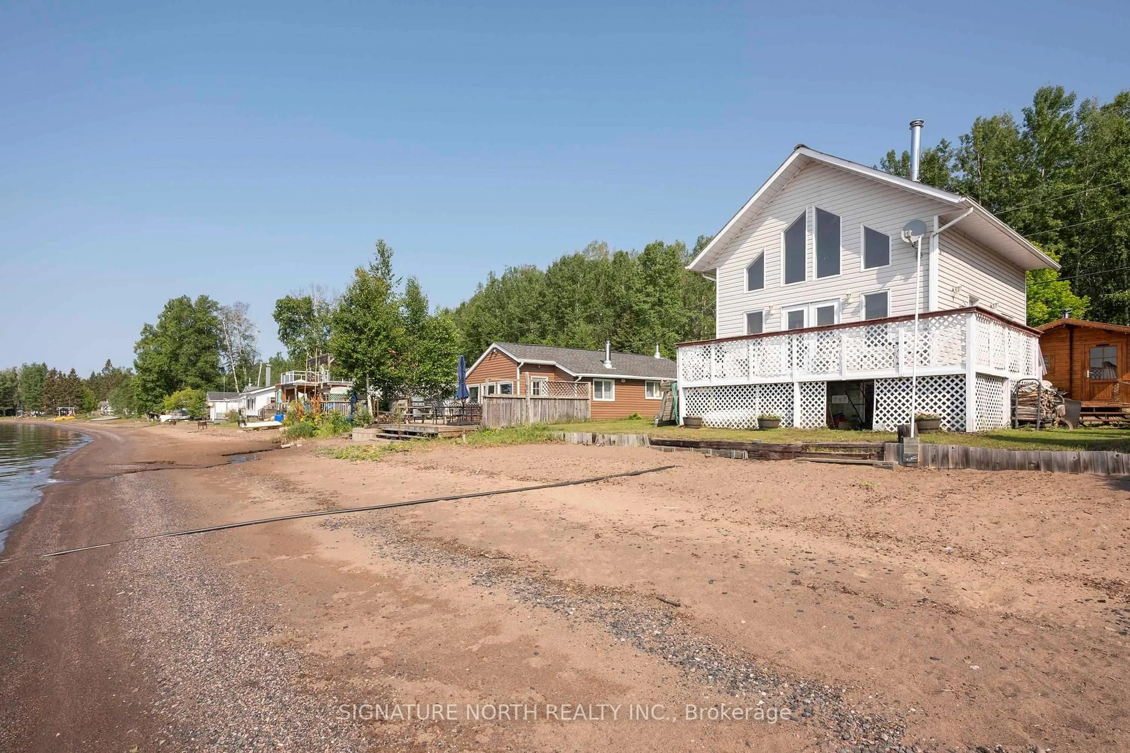 A pic from outside/outdoor area/front of a property/back of a property/a pic from drone, building for 608 White Birch Beach Rd, Shuniah Ontario P7A 4B5