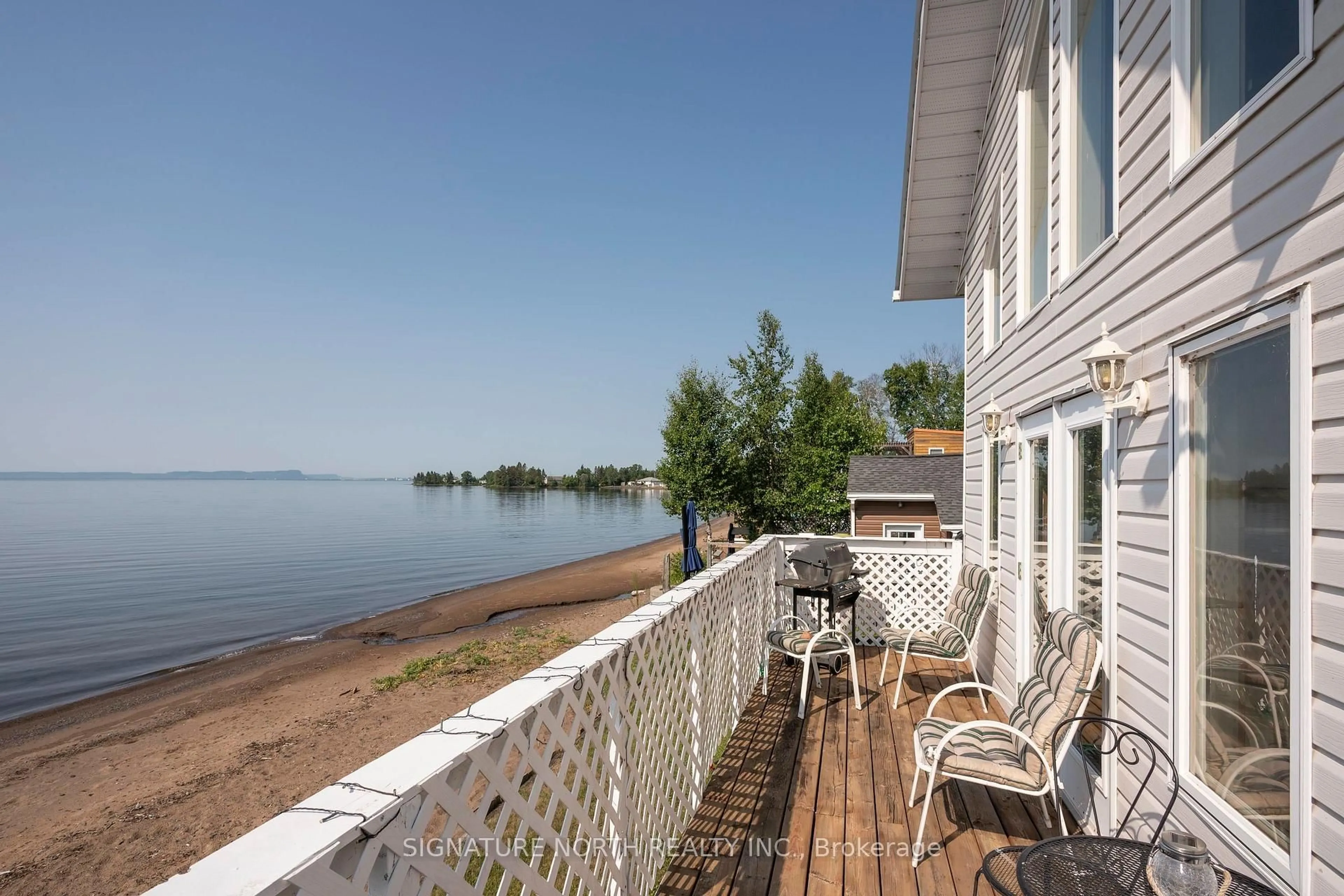 Patio, water/lake/river/ocean view for 608 White Birch Beach Rd, Shuniah Ontario P7A 4B5