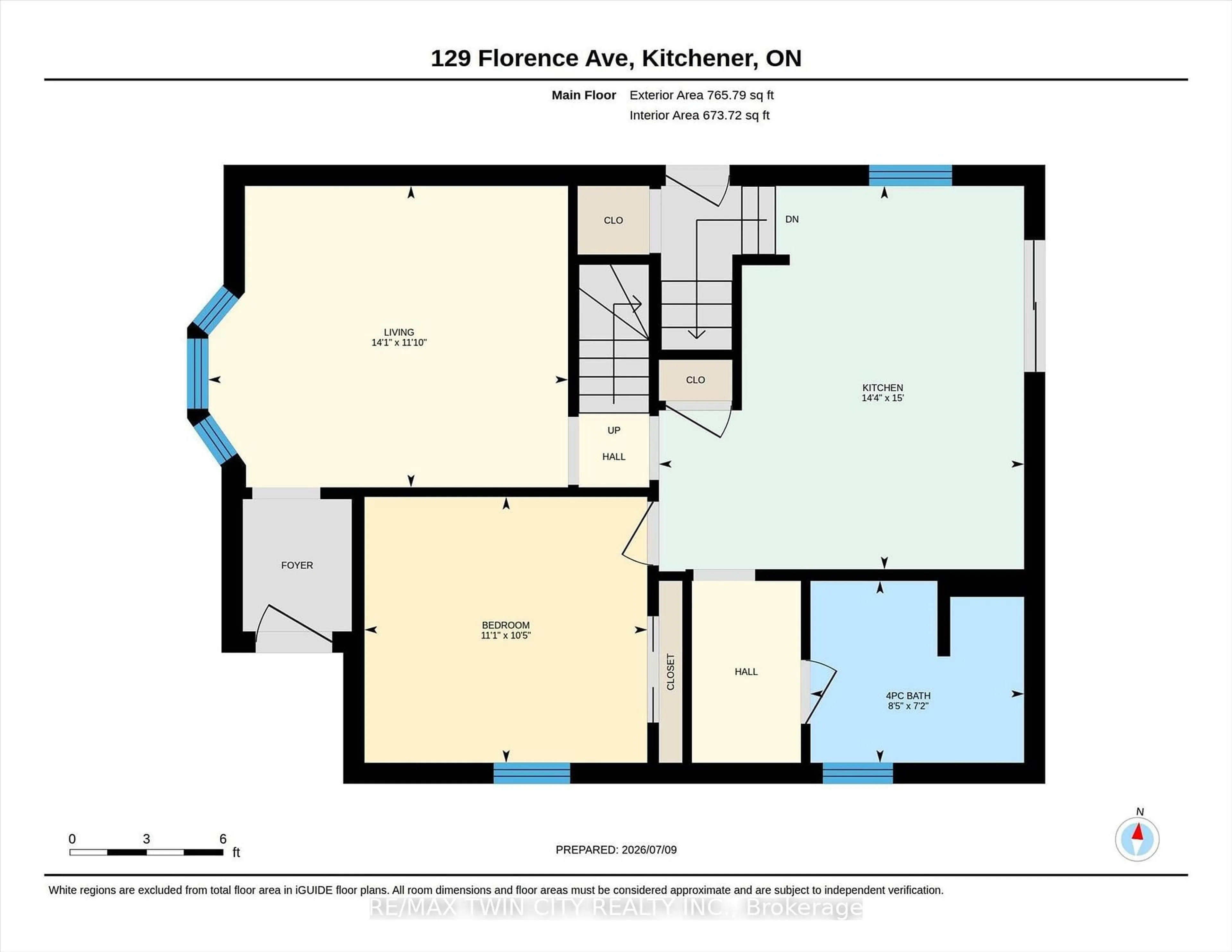 Floor plan for 129 Florence Ave, Kitchener Ontario N2A 2L1