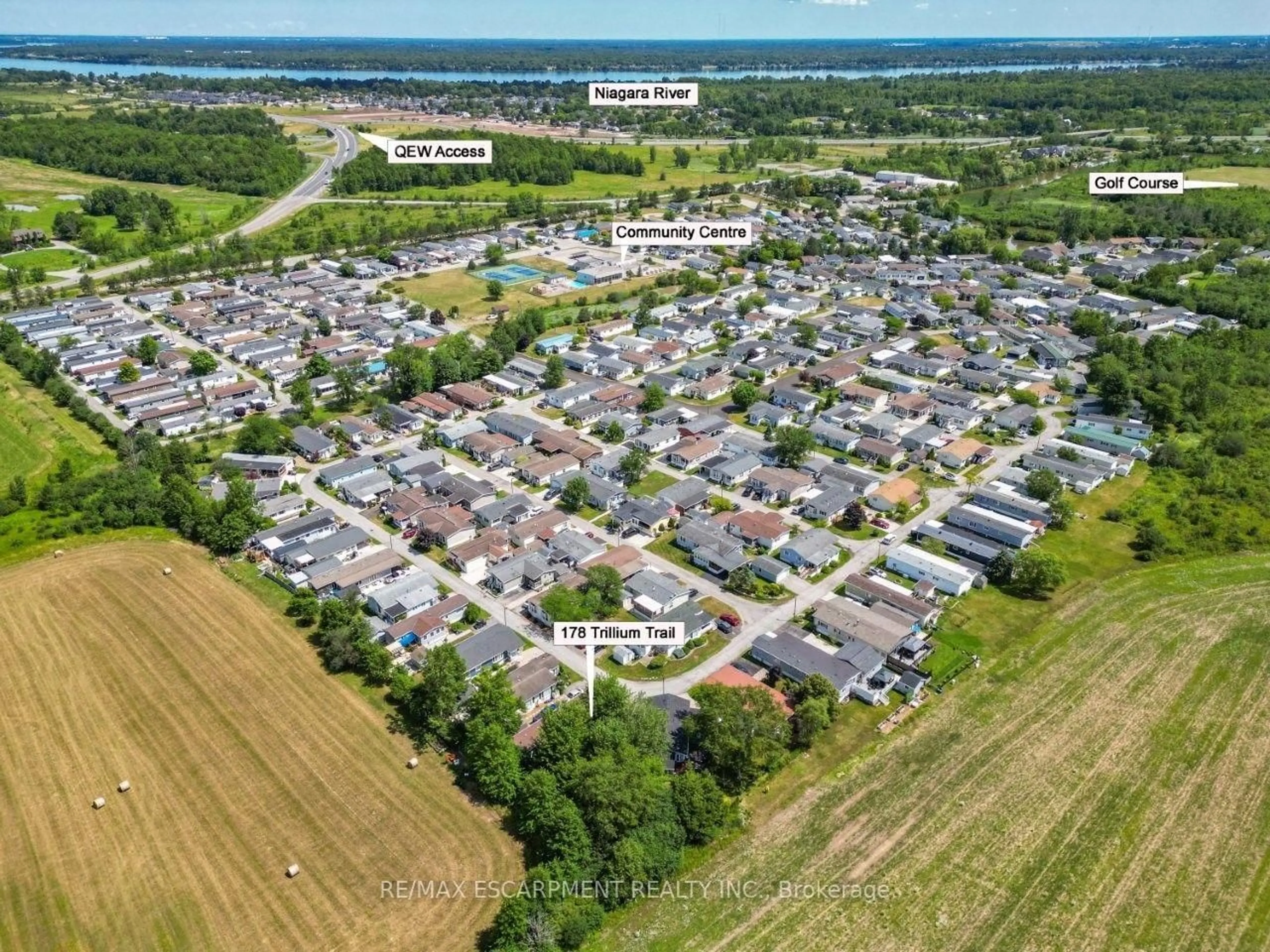 A pic from outside/outdoor area/front of a property/back of a property/a pic from drone, street for 3033 Townline Rd #178, Fort Erie Ontario L0S 1S1