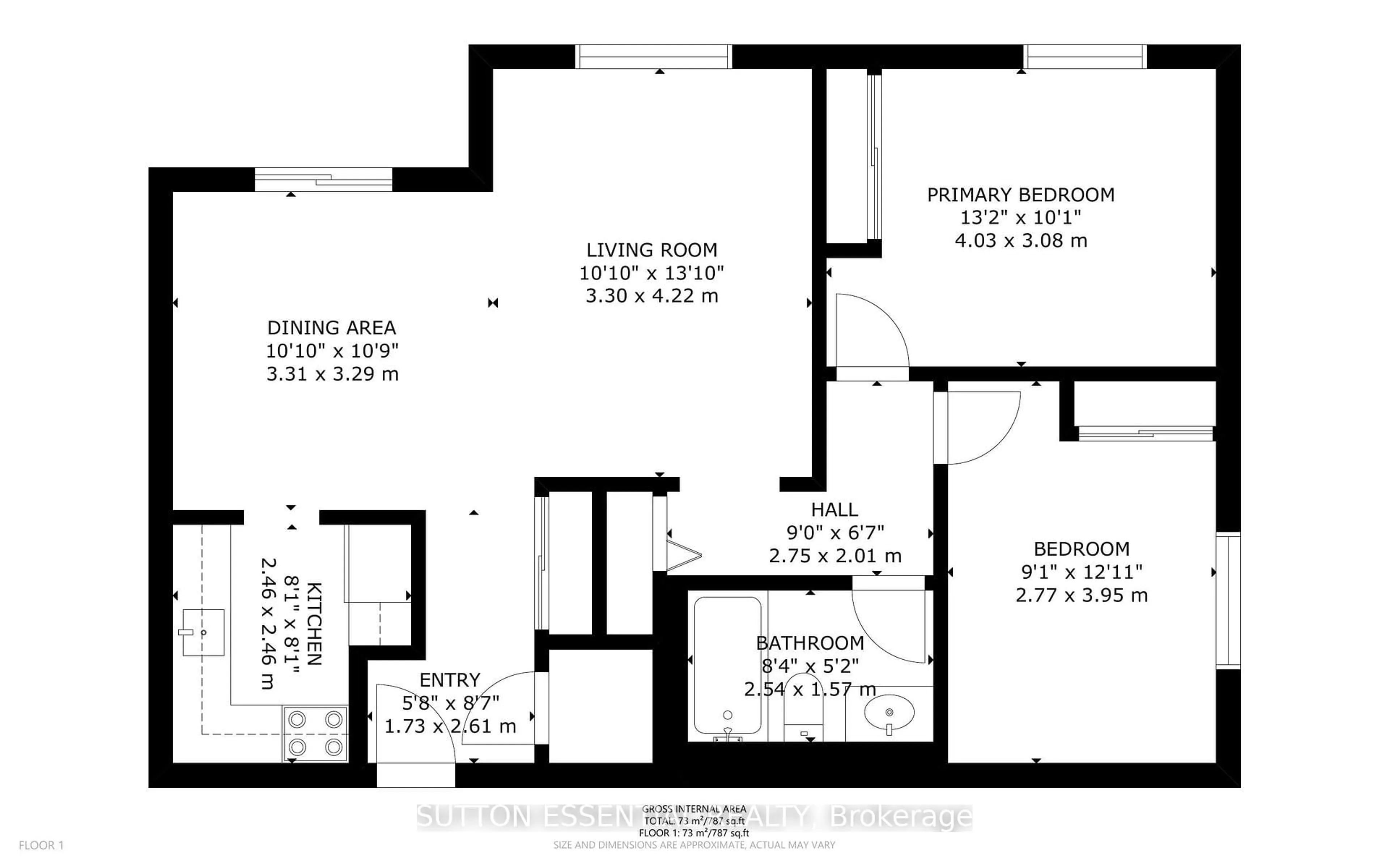 Floor plan for 95 Windsor Dr #104, Brockville Ontario K6V 3H7