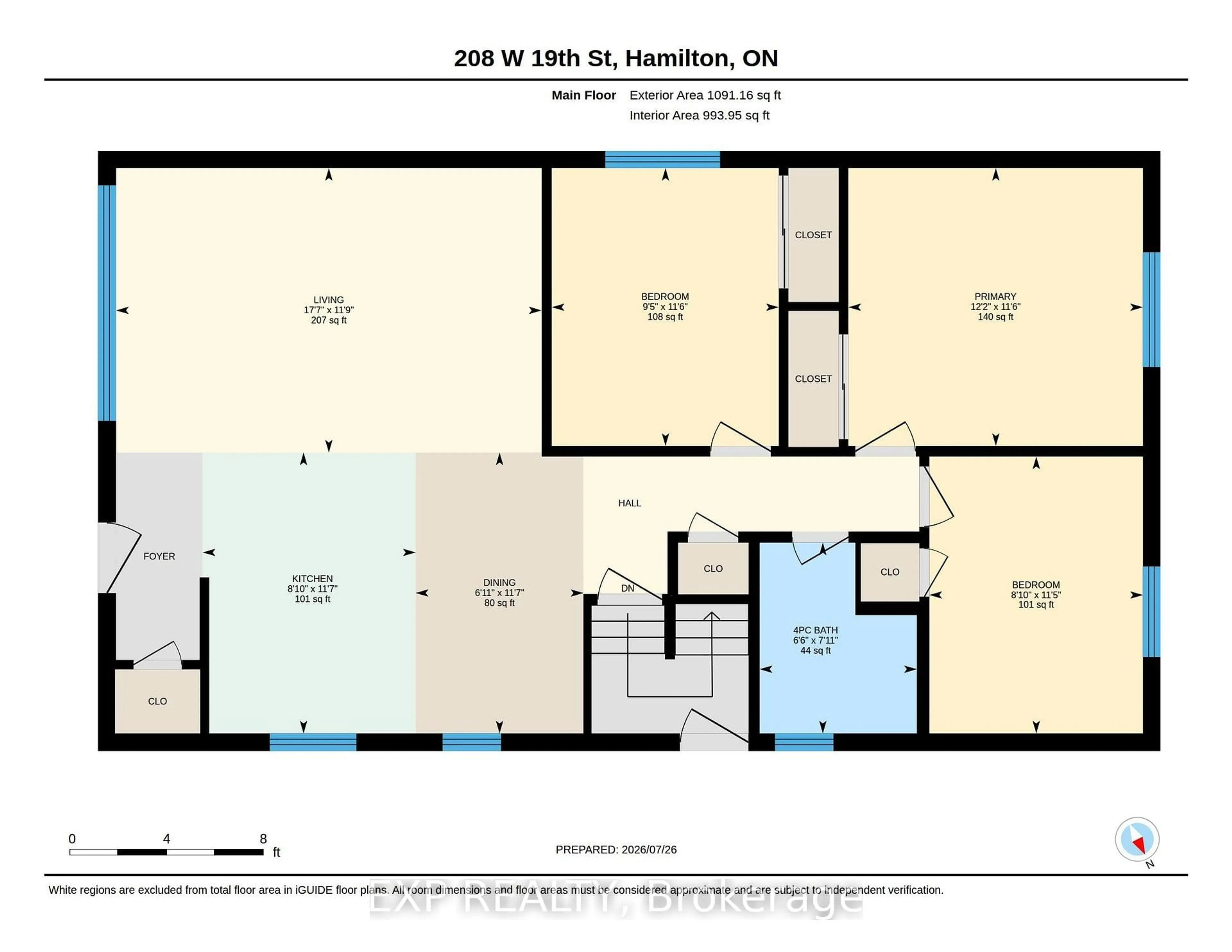 Floor plan for 208 West 19th St, Hamilton Ontario L9C 4J2