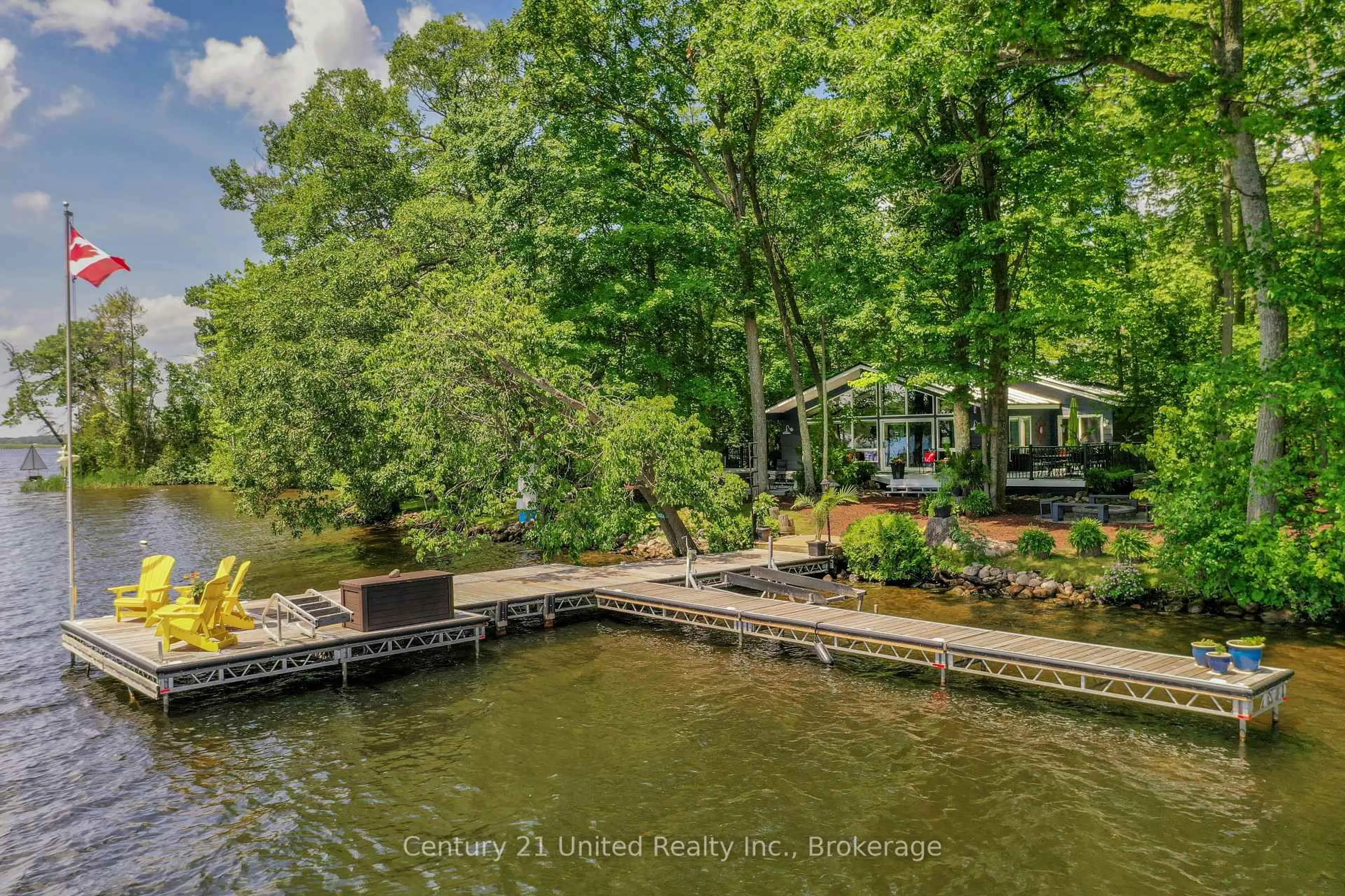 A pic from outside/outdoor area/front of a property/back of a property/a pic from drone, water/lake/river/ocean view for 7004 Island 70, Trent Lakes Ontario K0L 1T0
