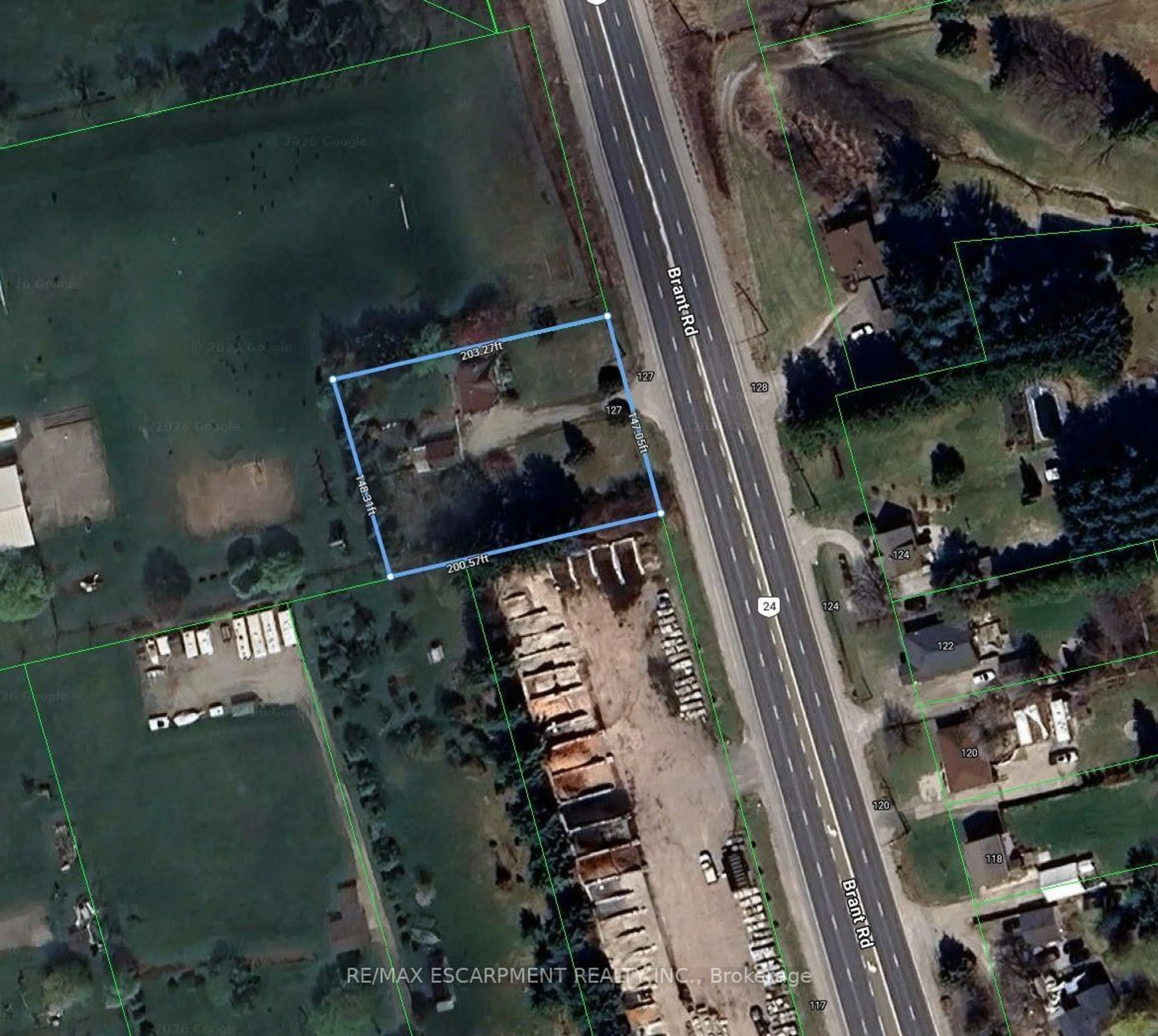 A pic from outside/outdoor area/front of a property/back of a property/a pic from drone, street for 127 Brant Rd, Brant Ontario N3L 3E1