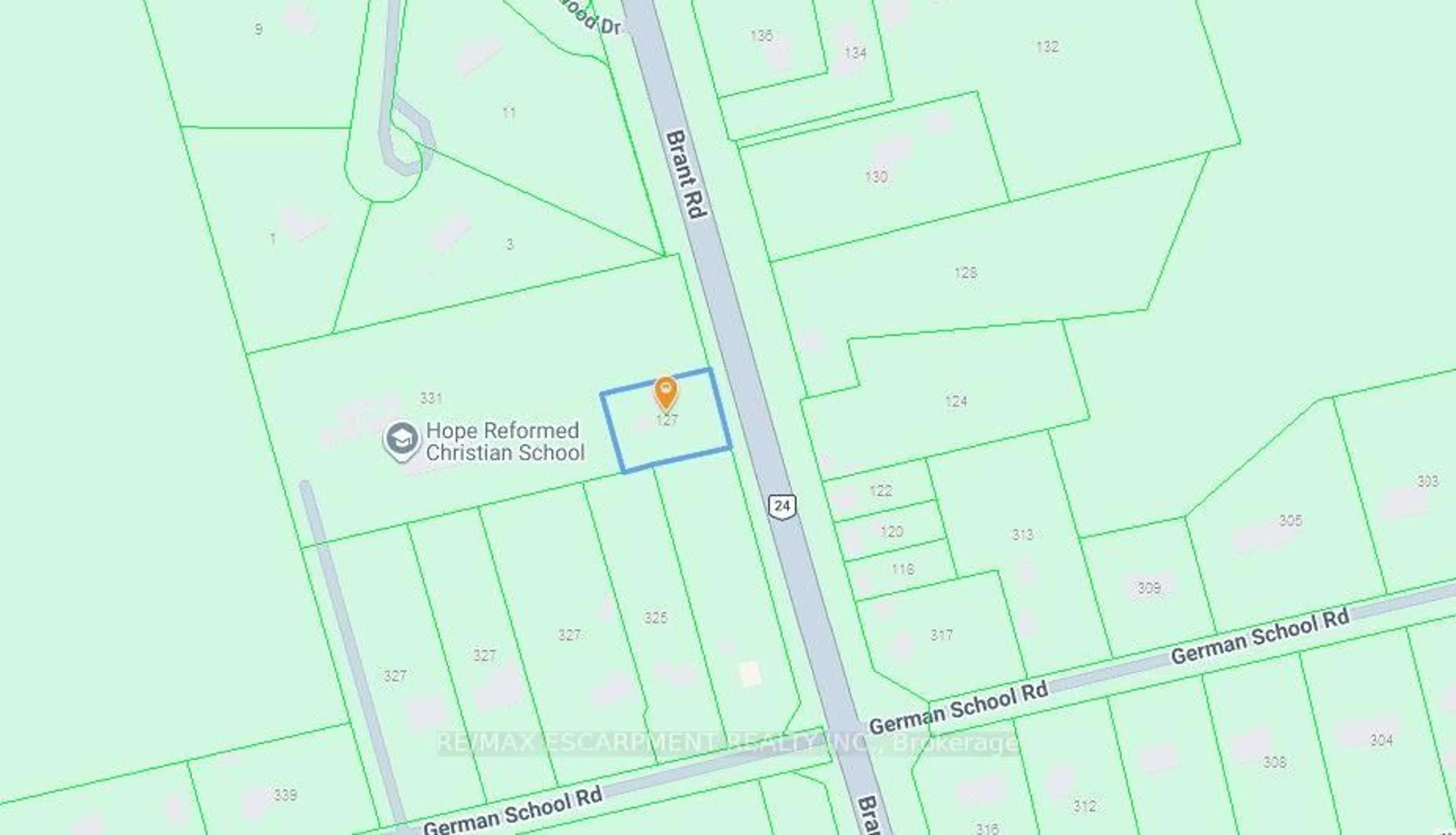 Picture of a map for 127 Brant Rd, Brant Ontario N3L 3E1