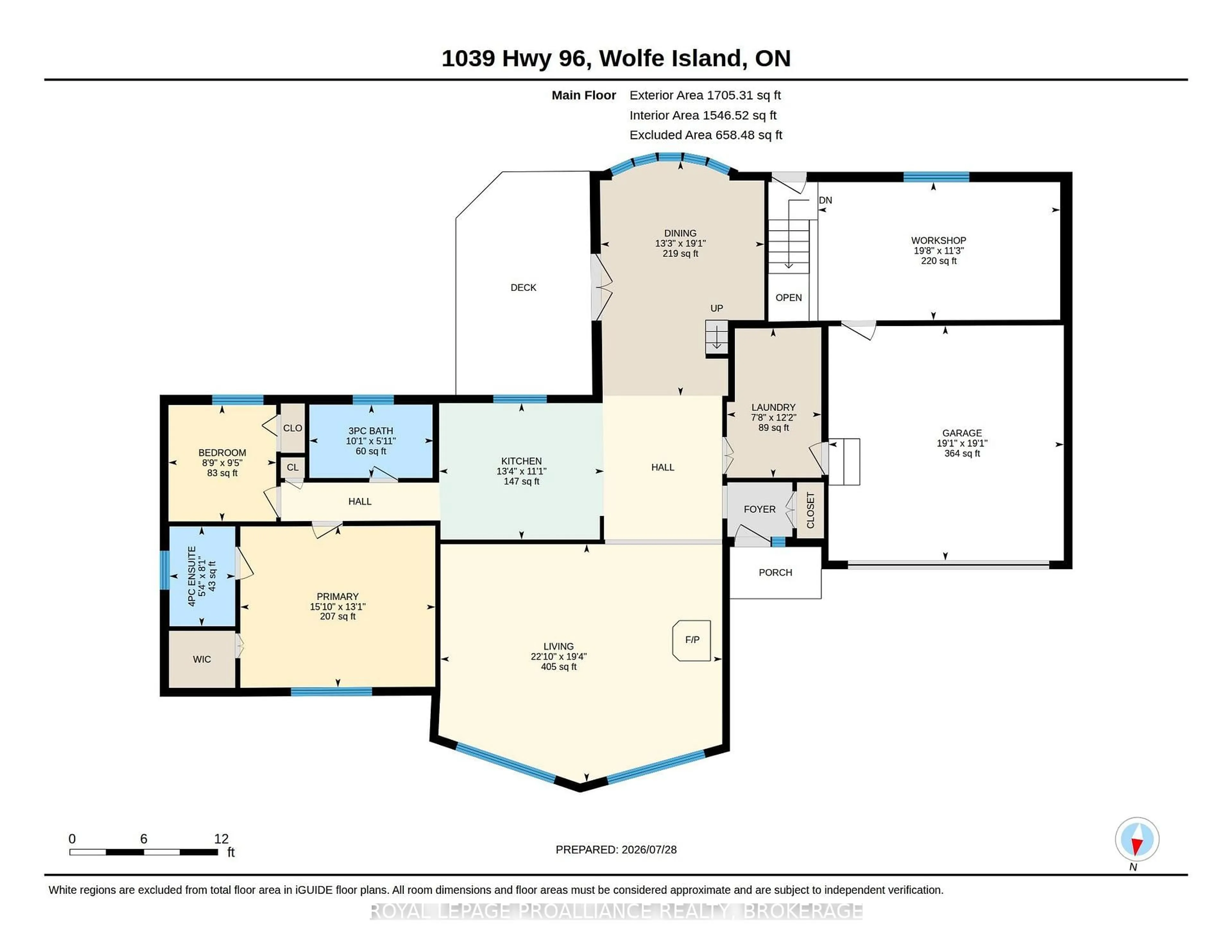 Floor plan for 1039 Highway 96, Wolfe Island Ontario K0H 2Y0