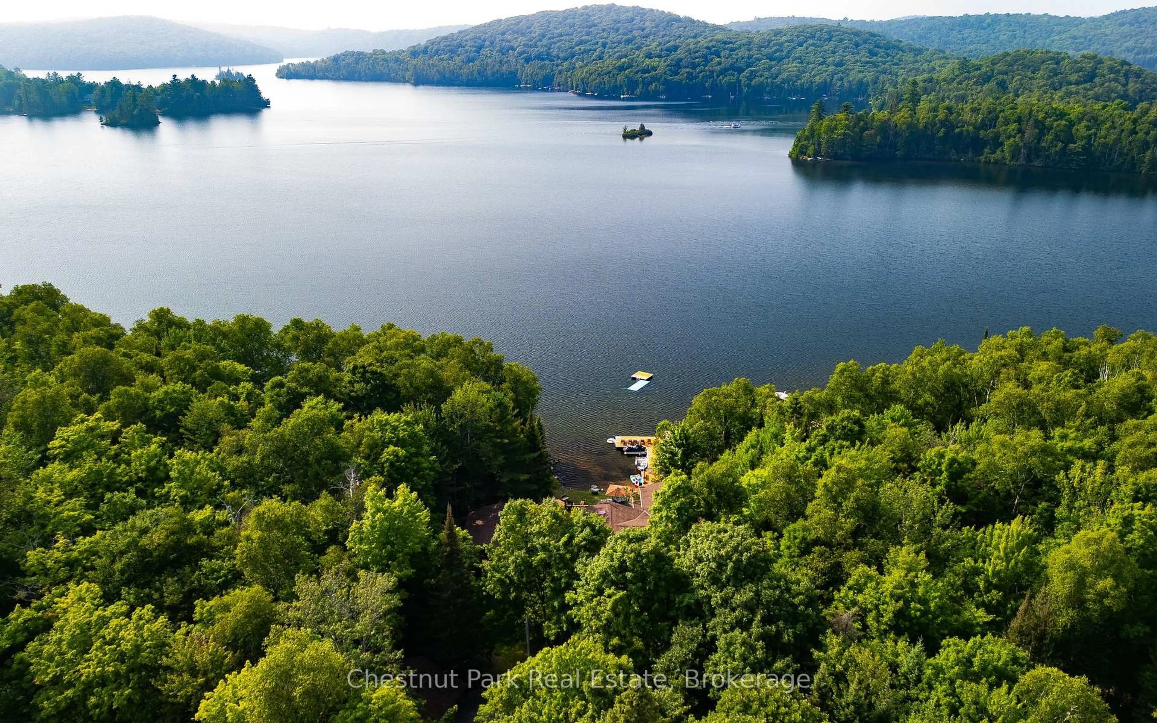 A pic from outside/outdoor area/front of a property/back of a property/a pic from drone, water/lake/river/ocean view for 57 Lake Haven Dr, Kearney Ontario P0A 1M0
