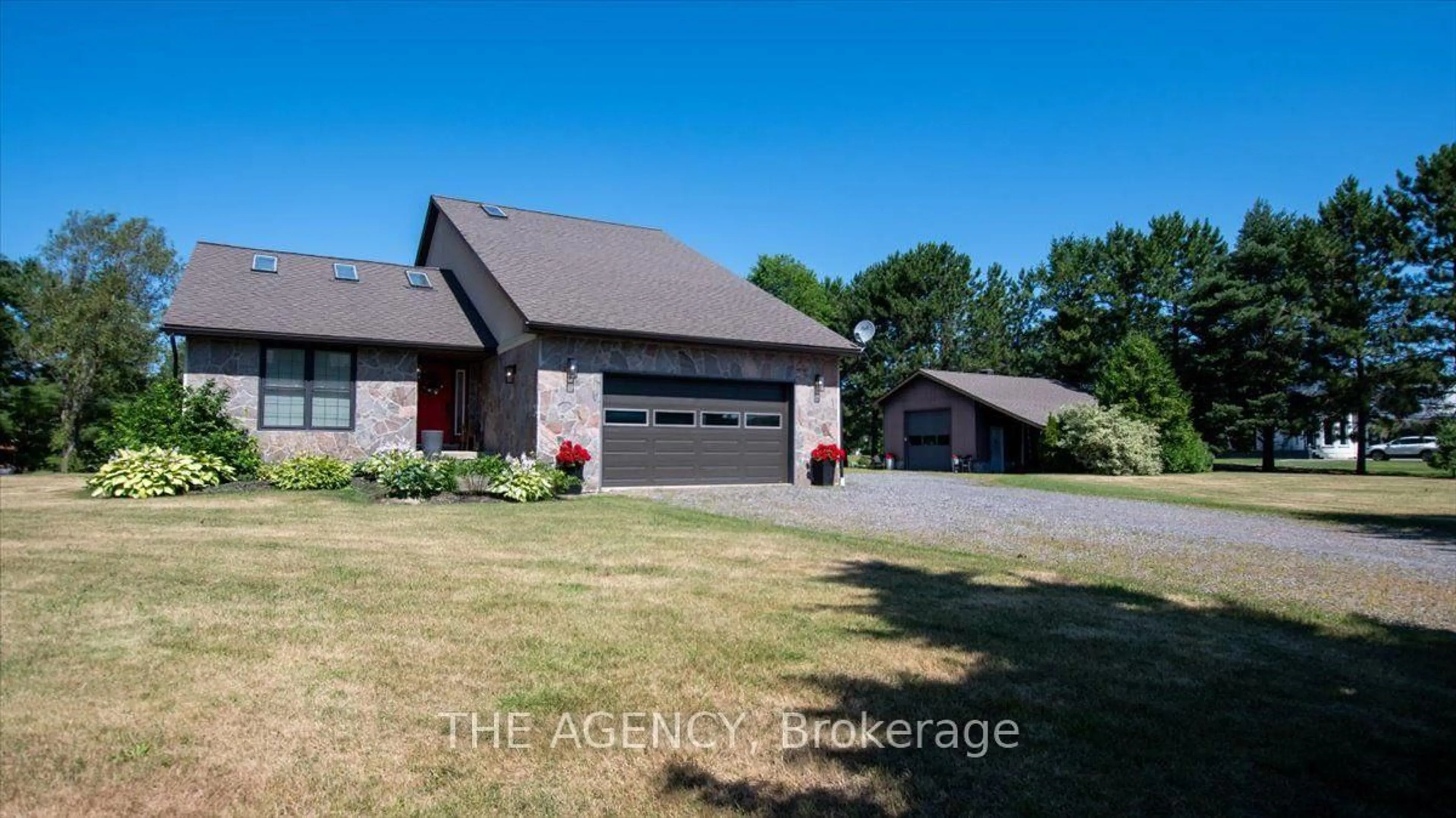 A pic from outside/outdoor area/front of a property/back of a property/a pic from drone, street for 411 Champagne Rd, West Nipissing Ontario P2B 2L9