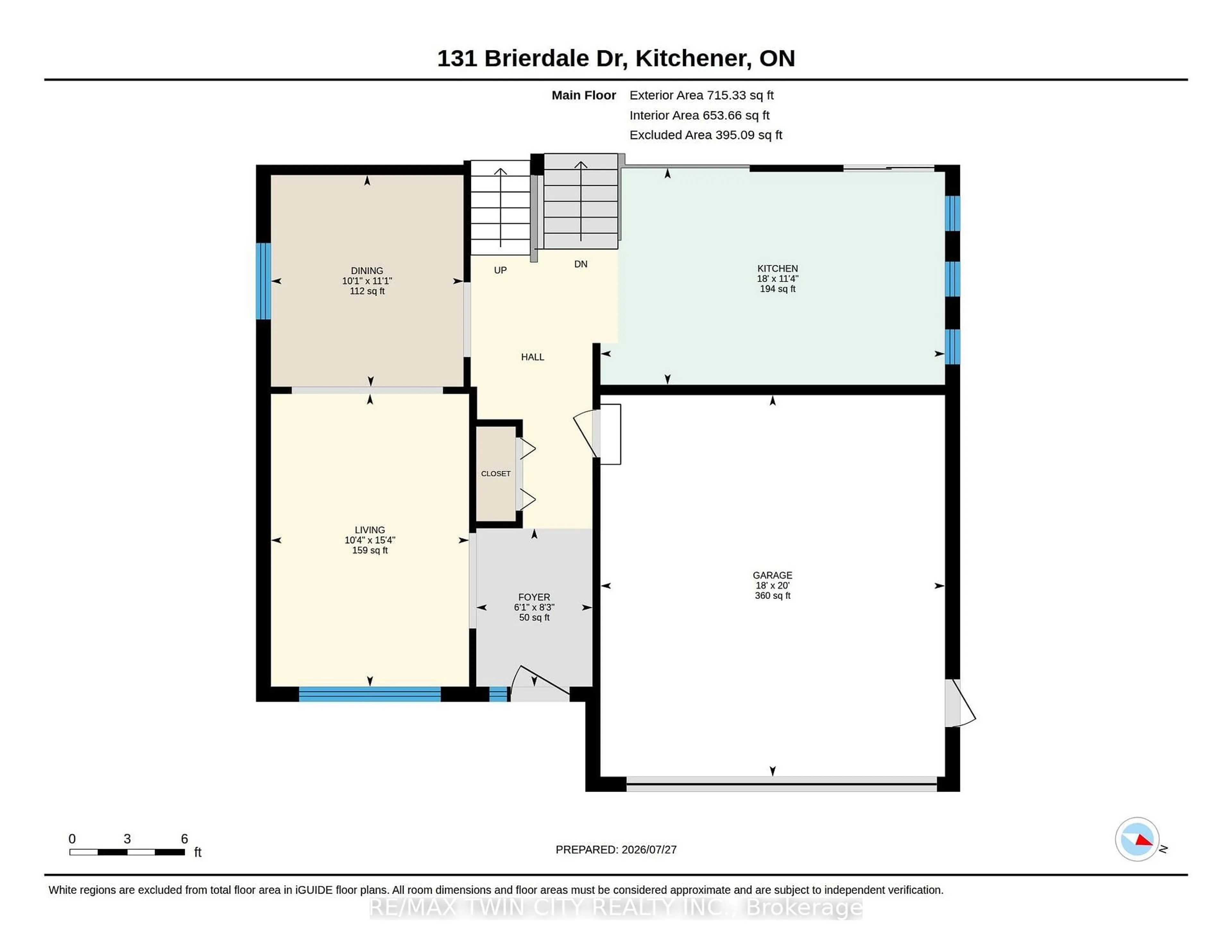 Floor plan for 131 Brierdale Dr, Kitchener Ontario N2A 3S8