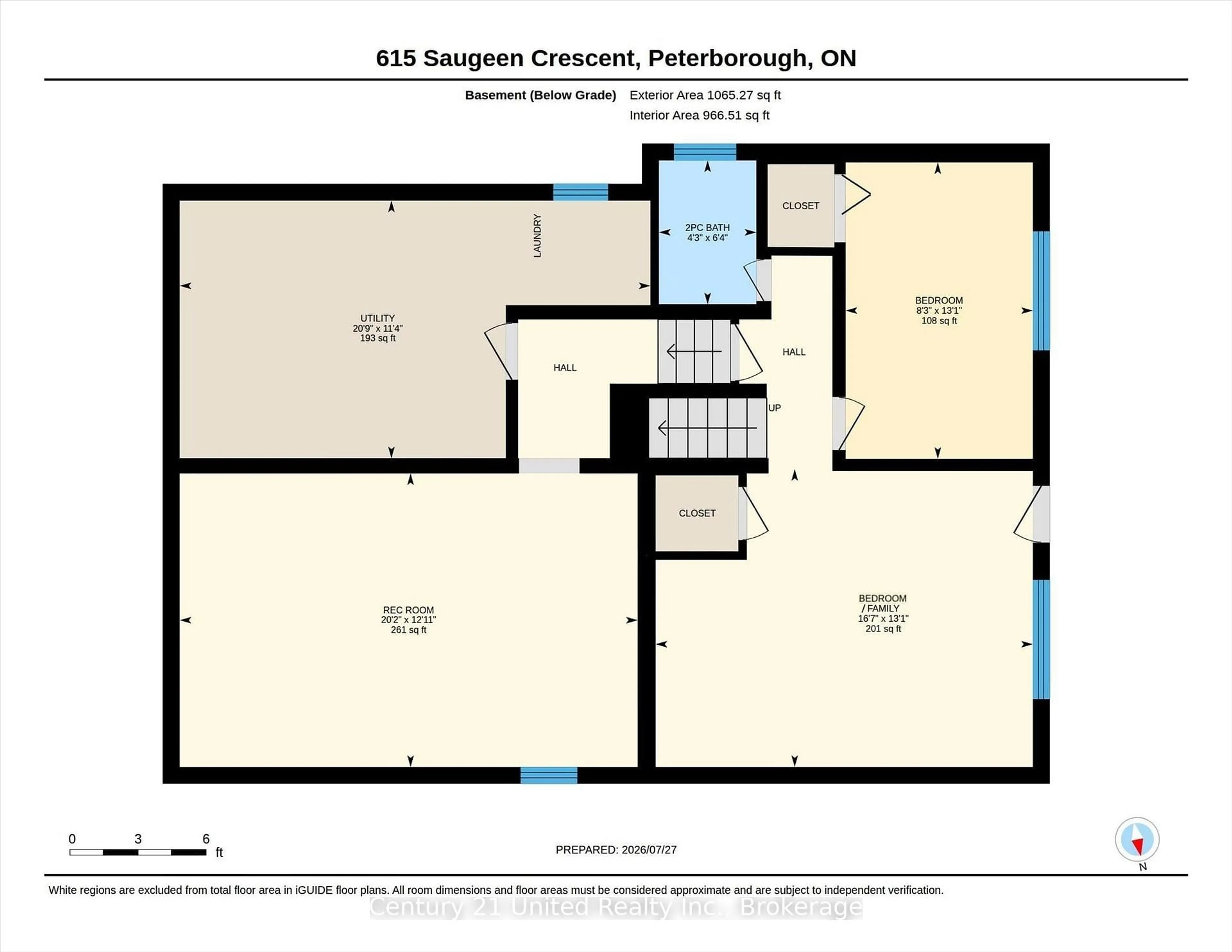 Floor plan for 615 Saugeen Cres, Peterborough Ontario K9J 1J9